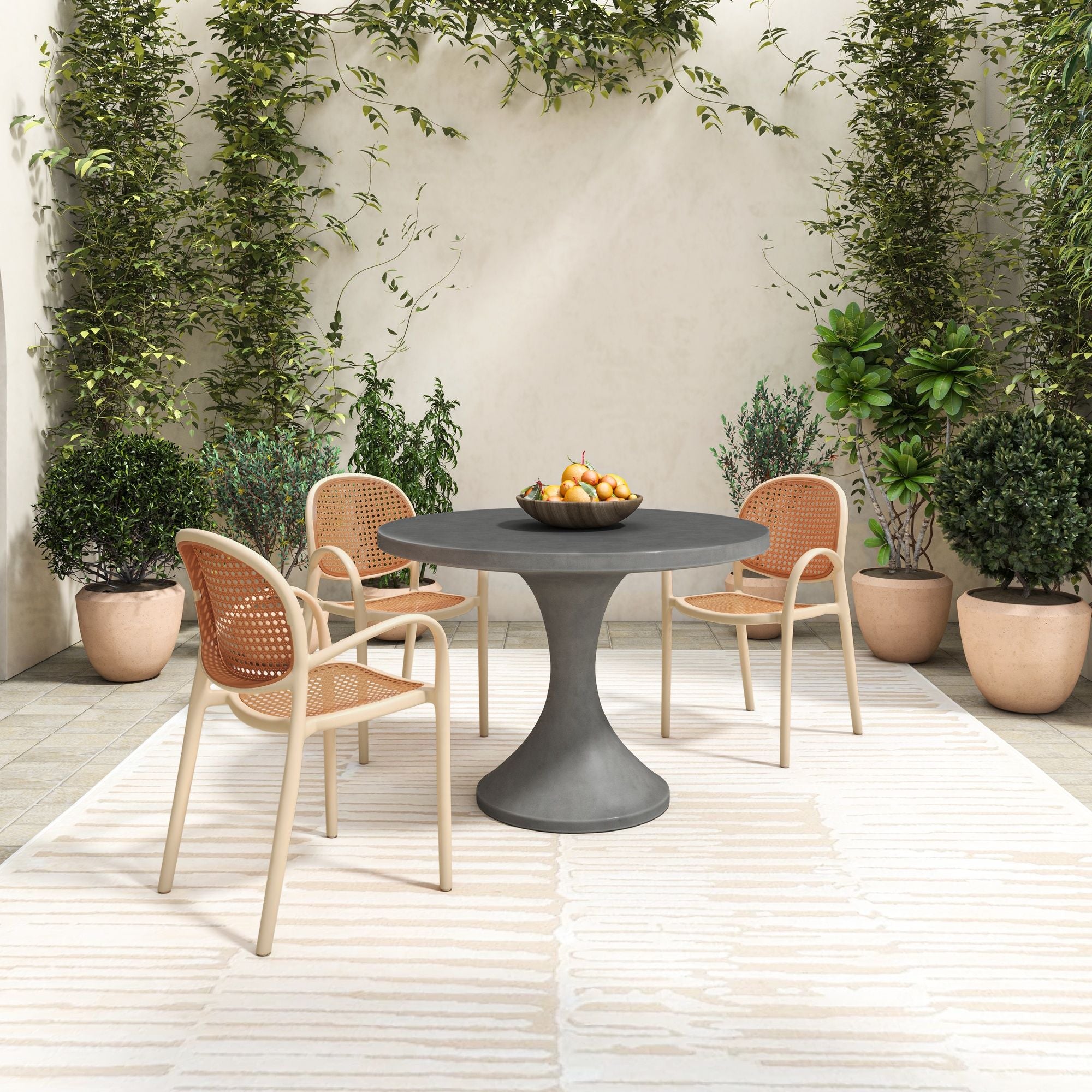 Isadora - Outdoor Dining Table - Dark Gray - Image 3