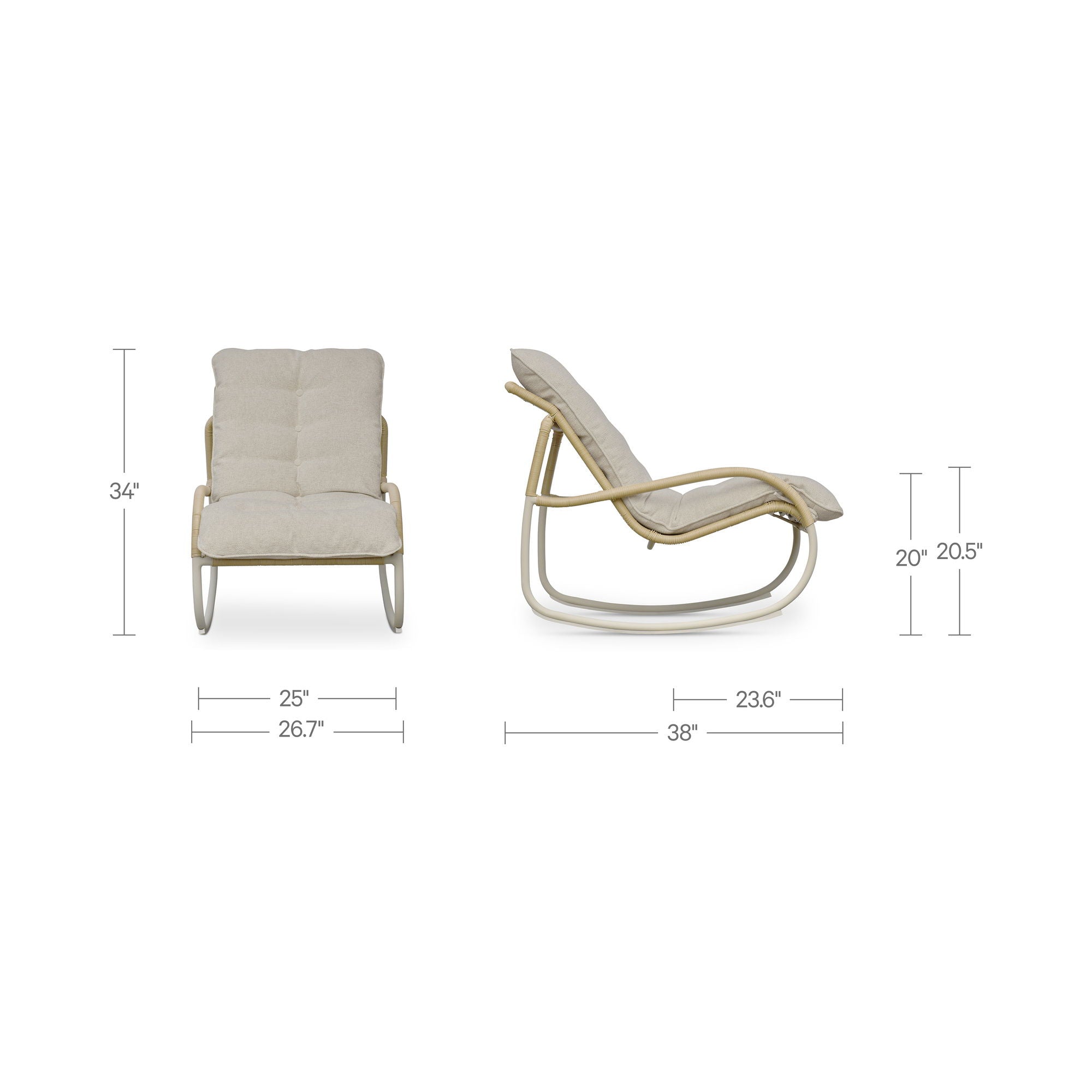 Lyra - Rocker Chair - Beige - Image 2