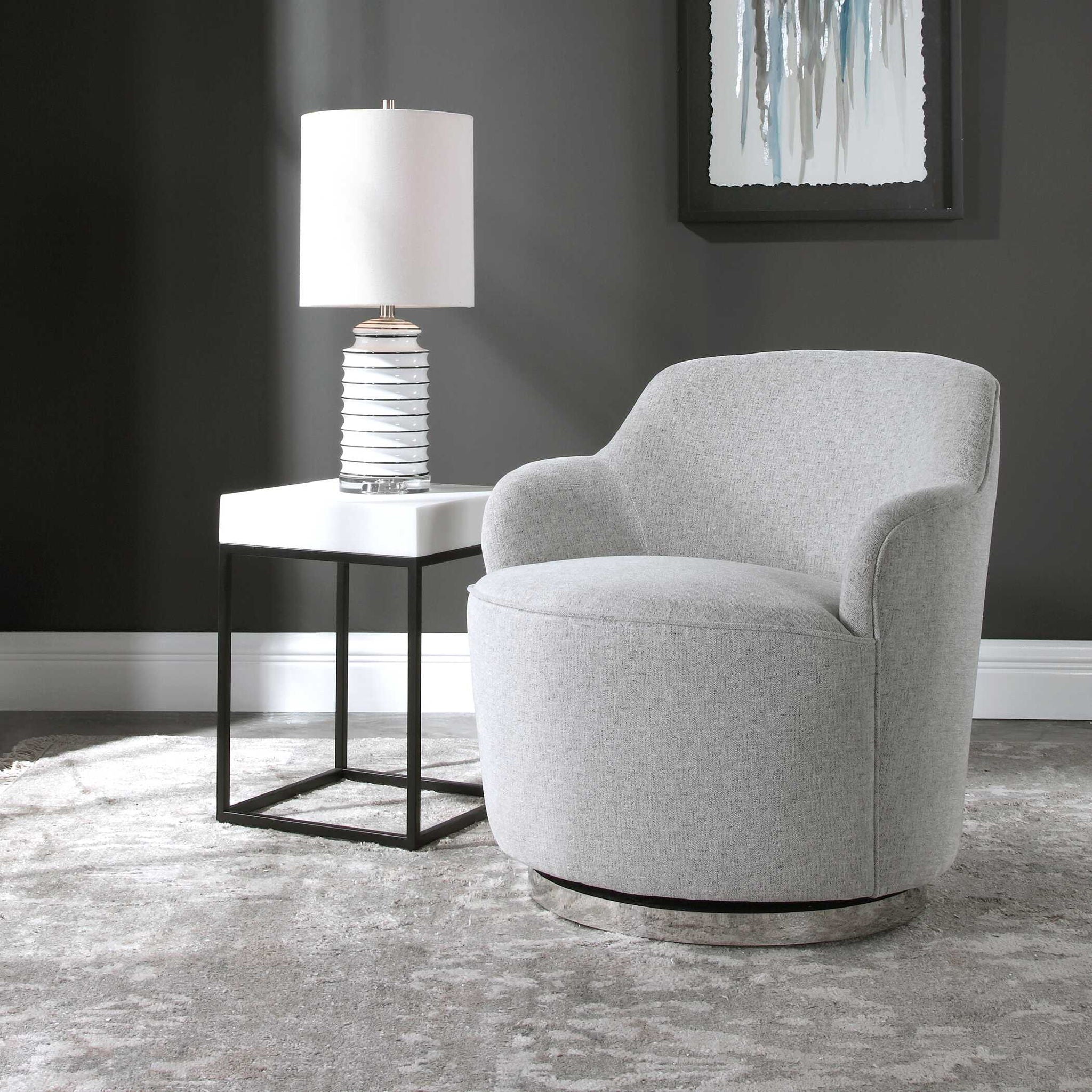 Hobart - Casual Swivel Chair - Gray - Image 3