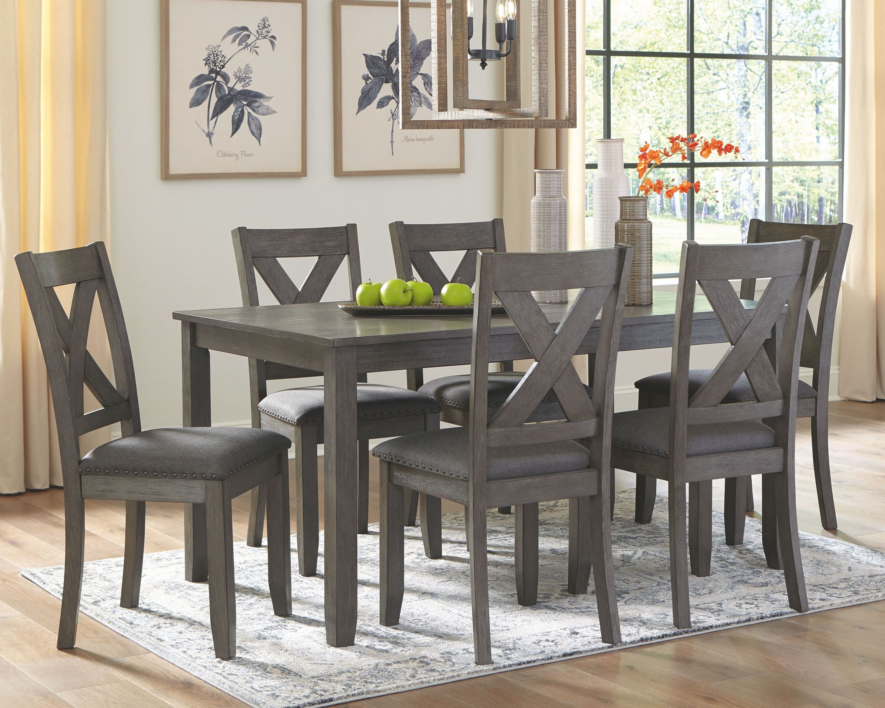 Caitbrook - RECT DRM Table Set (Set of 7) - Gray - Image 3