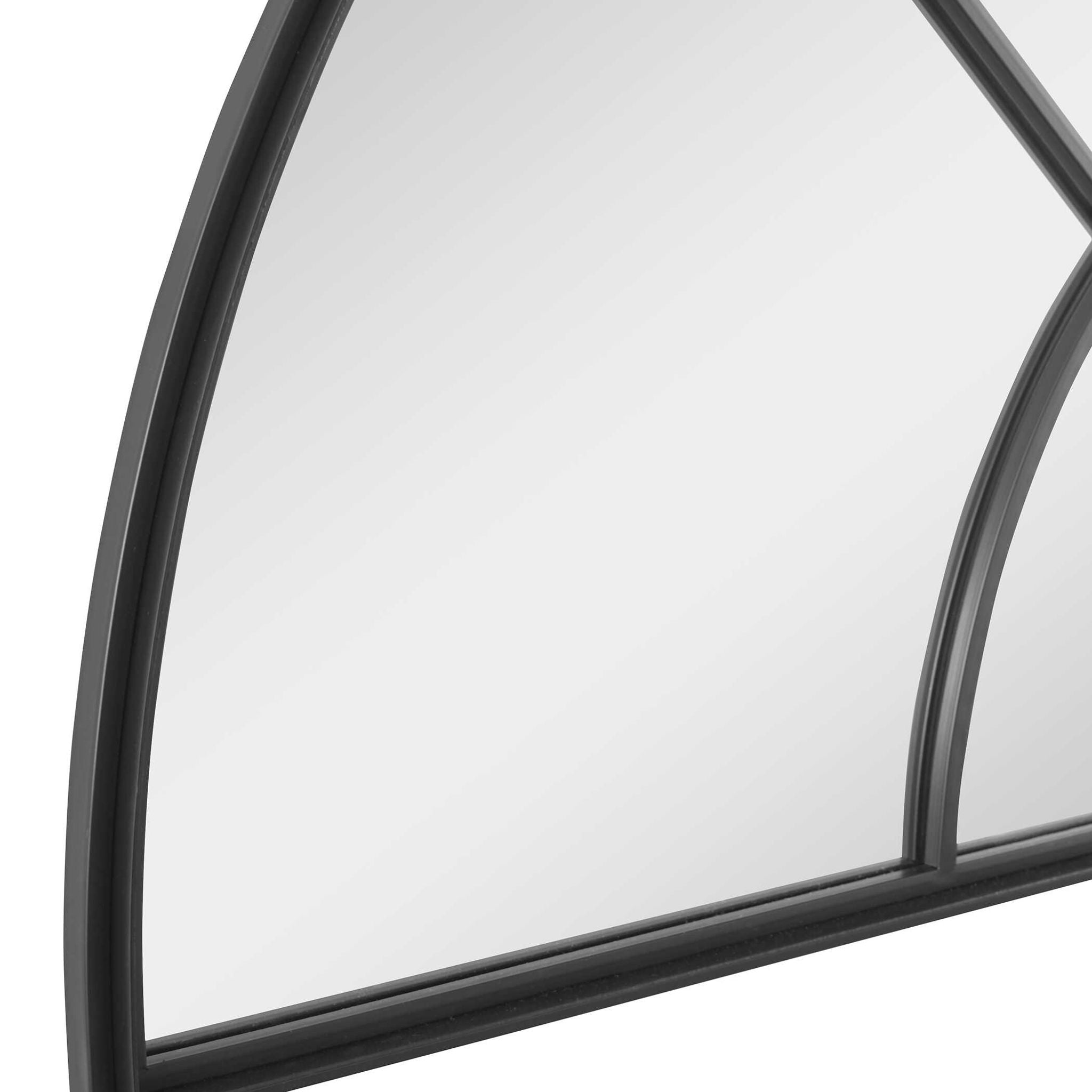 Rousseau - Iron Window Arch Mirror - Black - Image 3