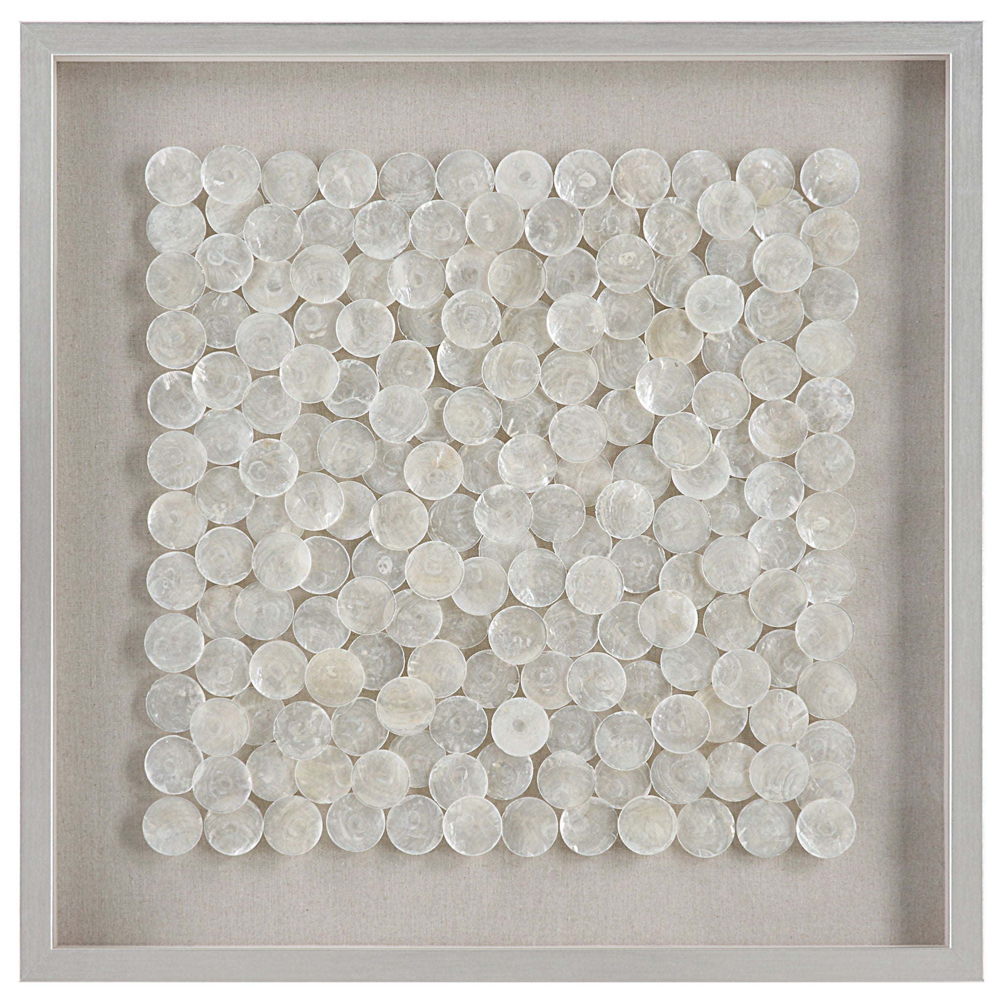 Roxas - Capiz Shell Shadow Box - Pearl Silver - Image 1