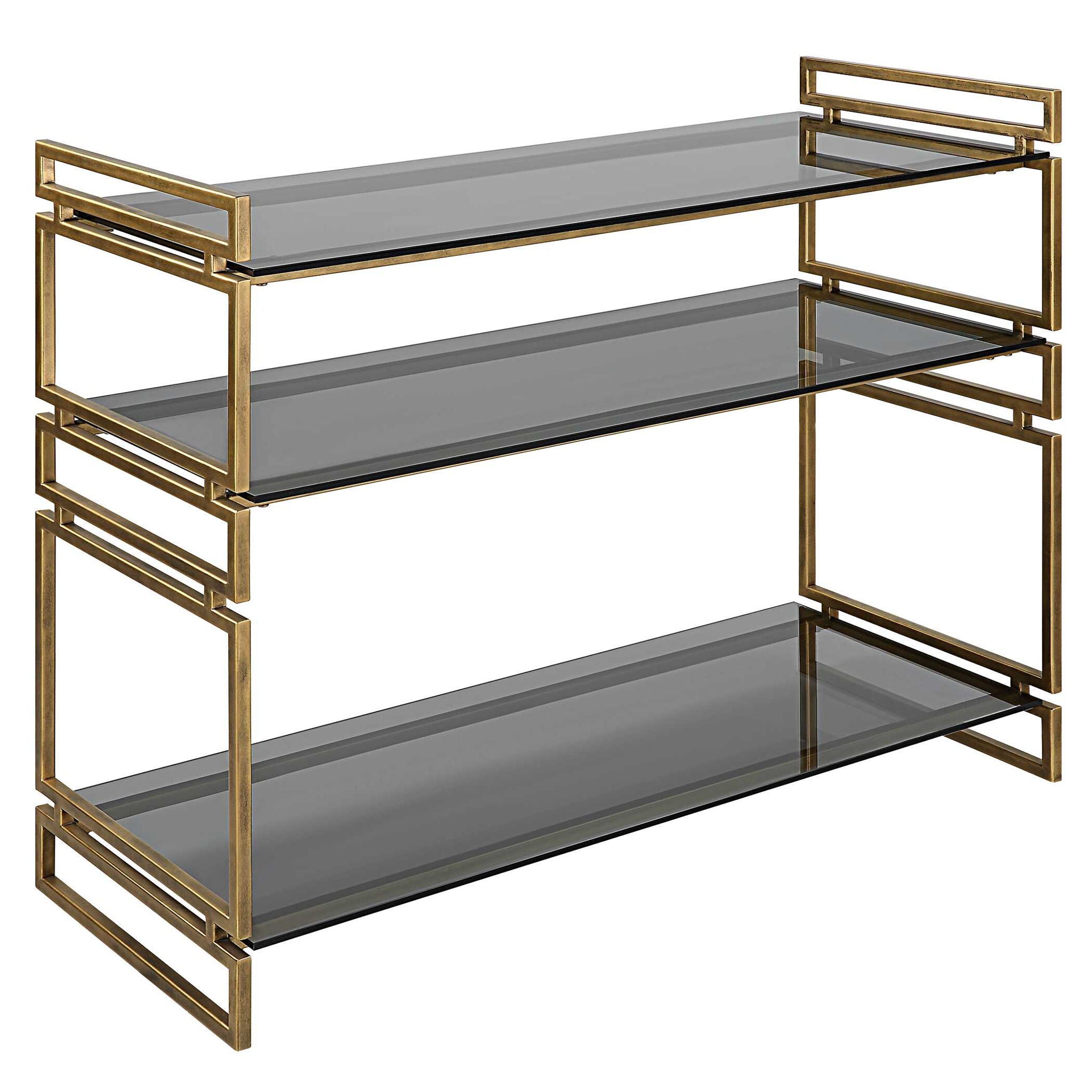 Stacked Up - Glass Console Table - Gray - Image 3