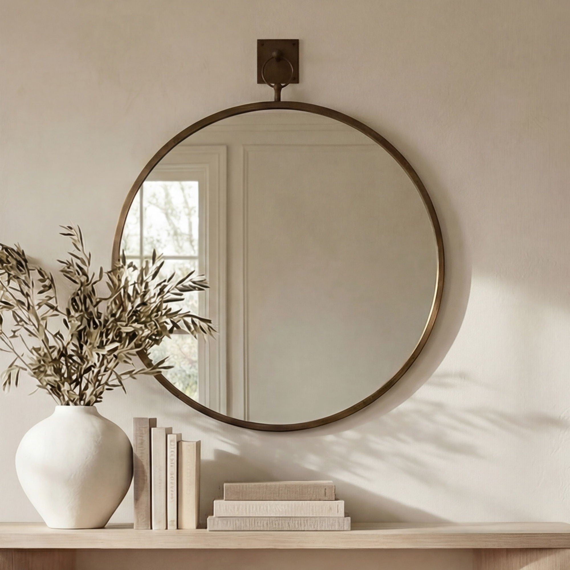 Cameo - Mirror - Aged Brass - Image 1