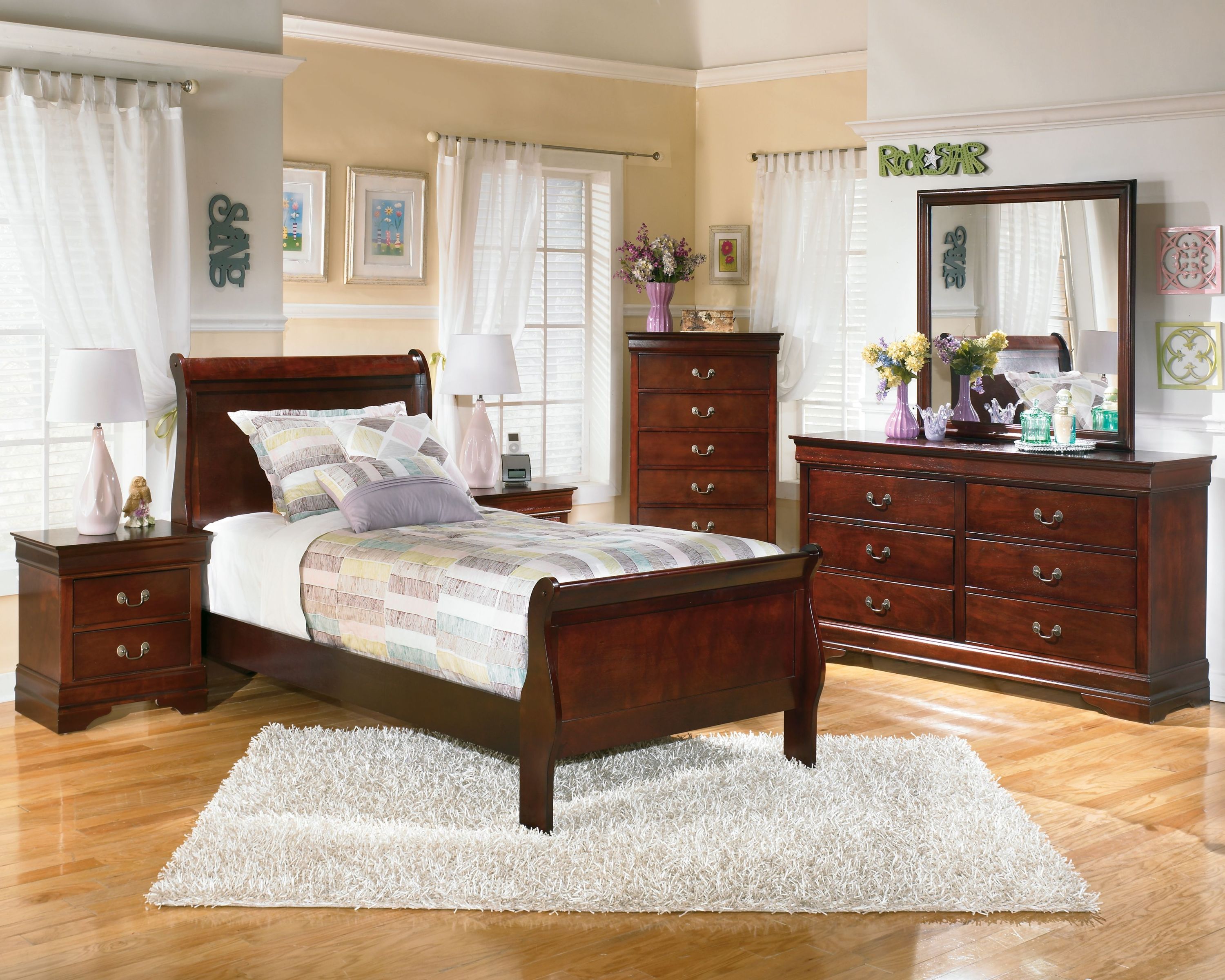 Alisdair - Two Drawer Night Stand - Reddish Brown - Image 3