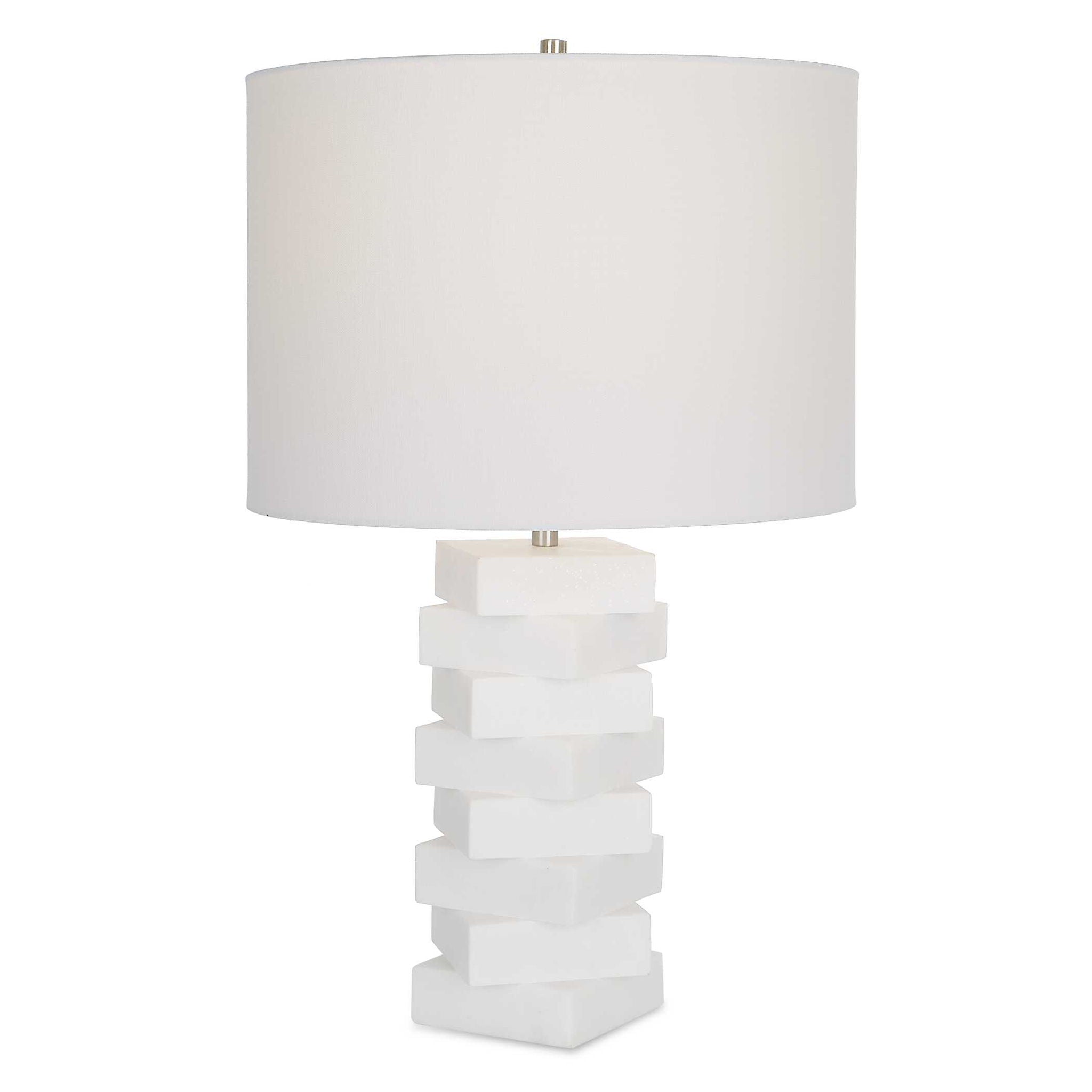 Ascent - White Geometric Table Lamp - Image 1