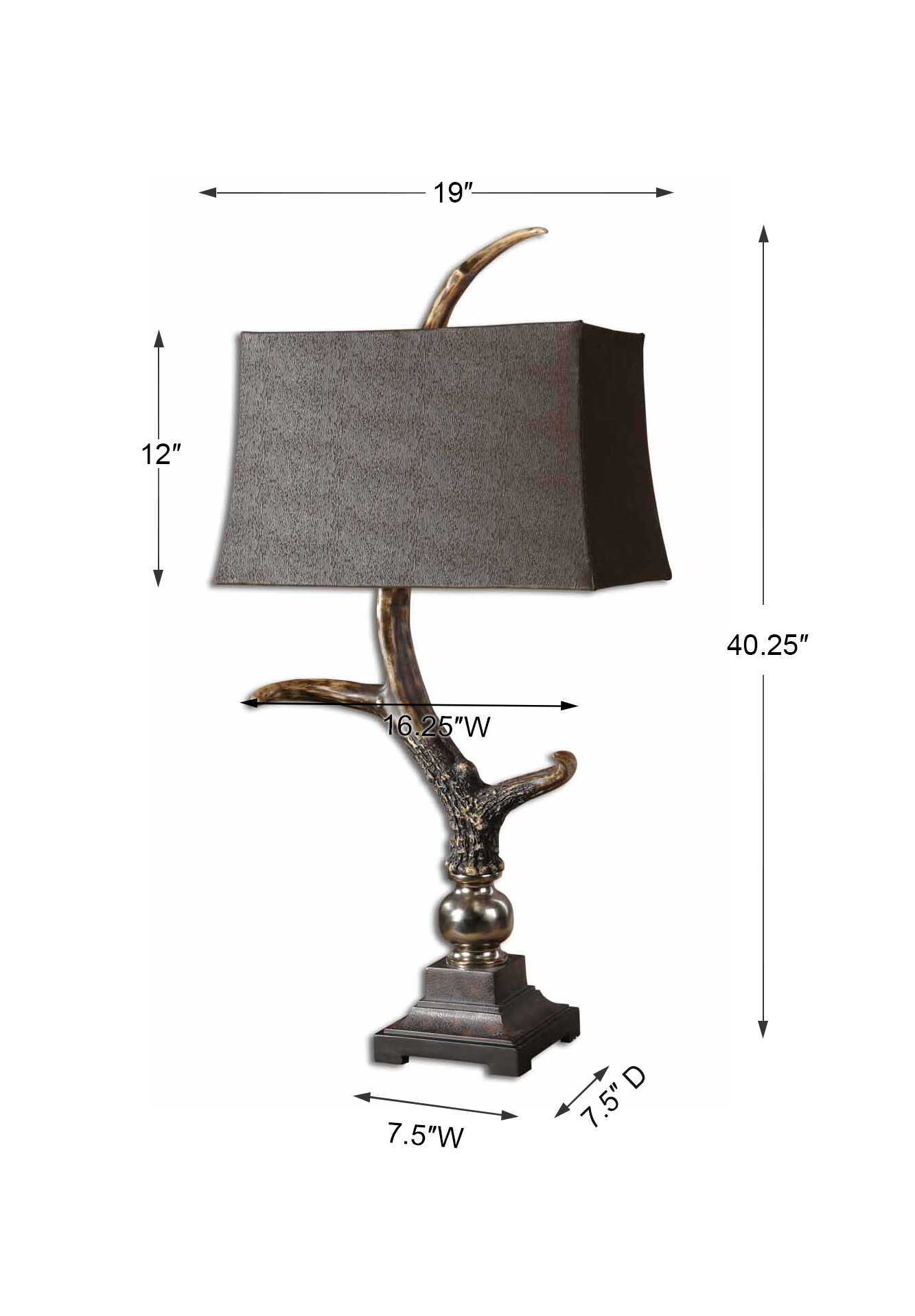 Stag Horn - Dark Shade Table Lamp - Dark Brown - Image 2