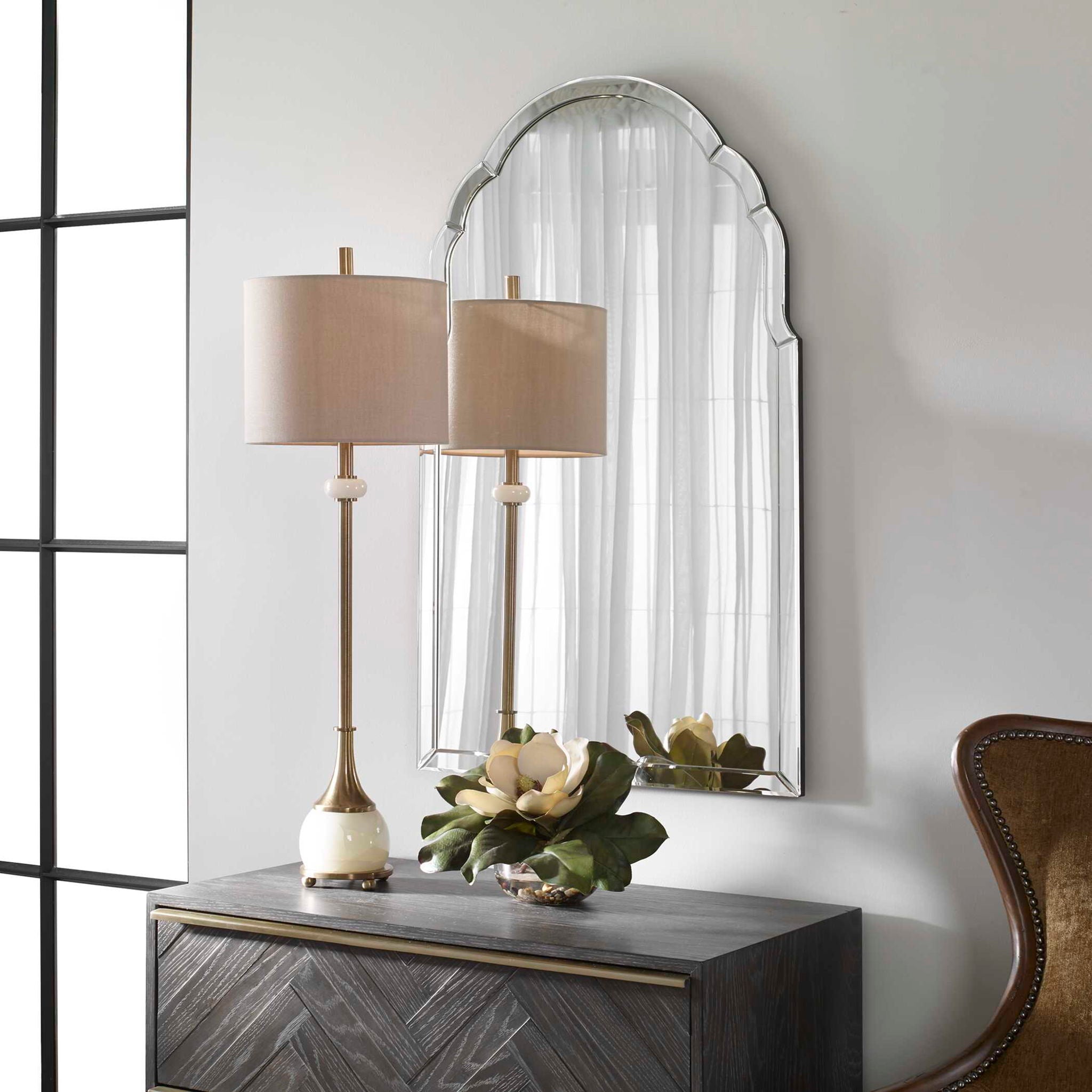 Brayden - Frameless Arched Mirror - Pearl Silver - Image 3