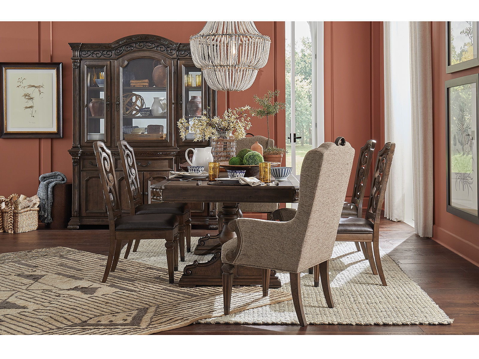 Durango - Wood Upholstered Host Arm Chair (Set of 2) - Willadeene Brown - Image 3