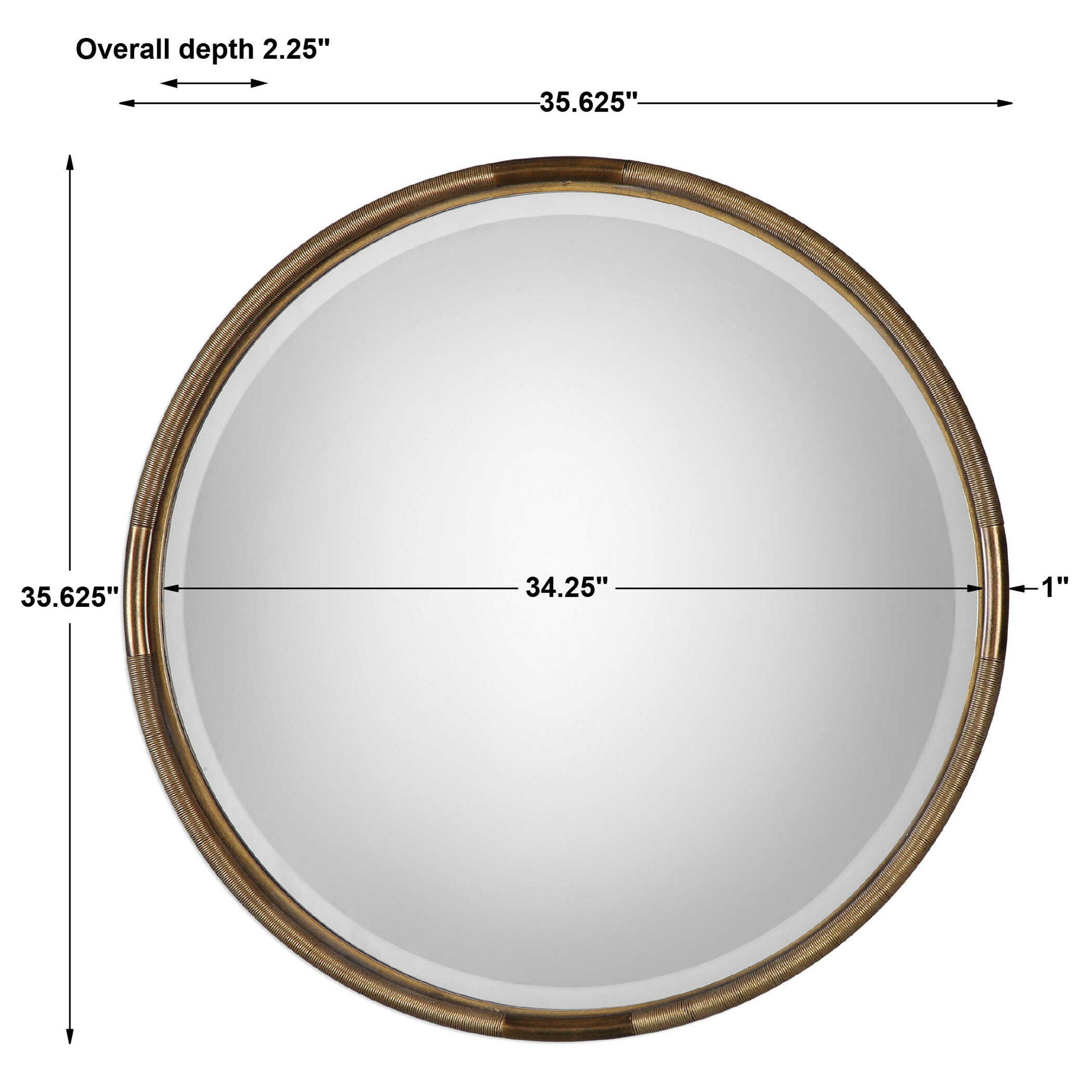 Finnick - Iron Coil Round Mirror - Gold - Image 3