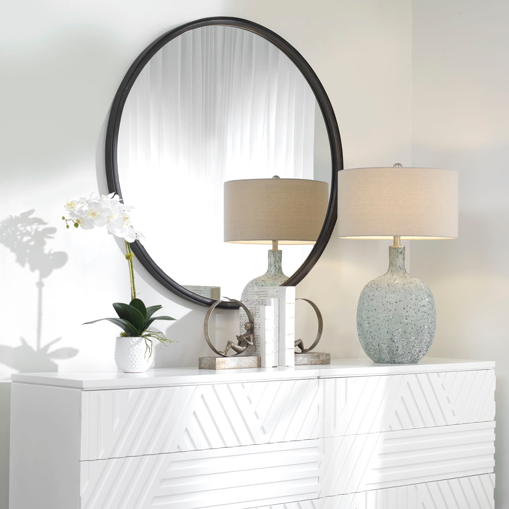 Dawsyn - Round Mirror - Black - Image 2