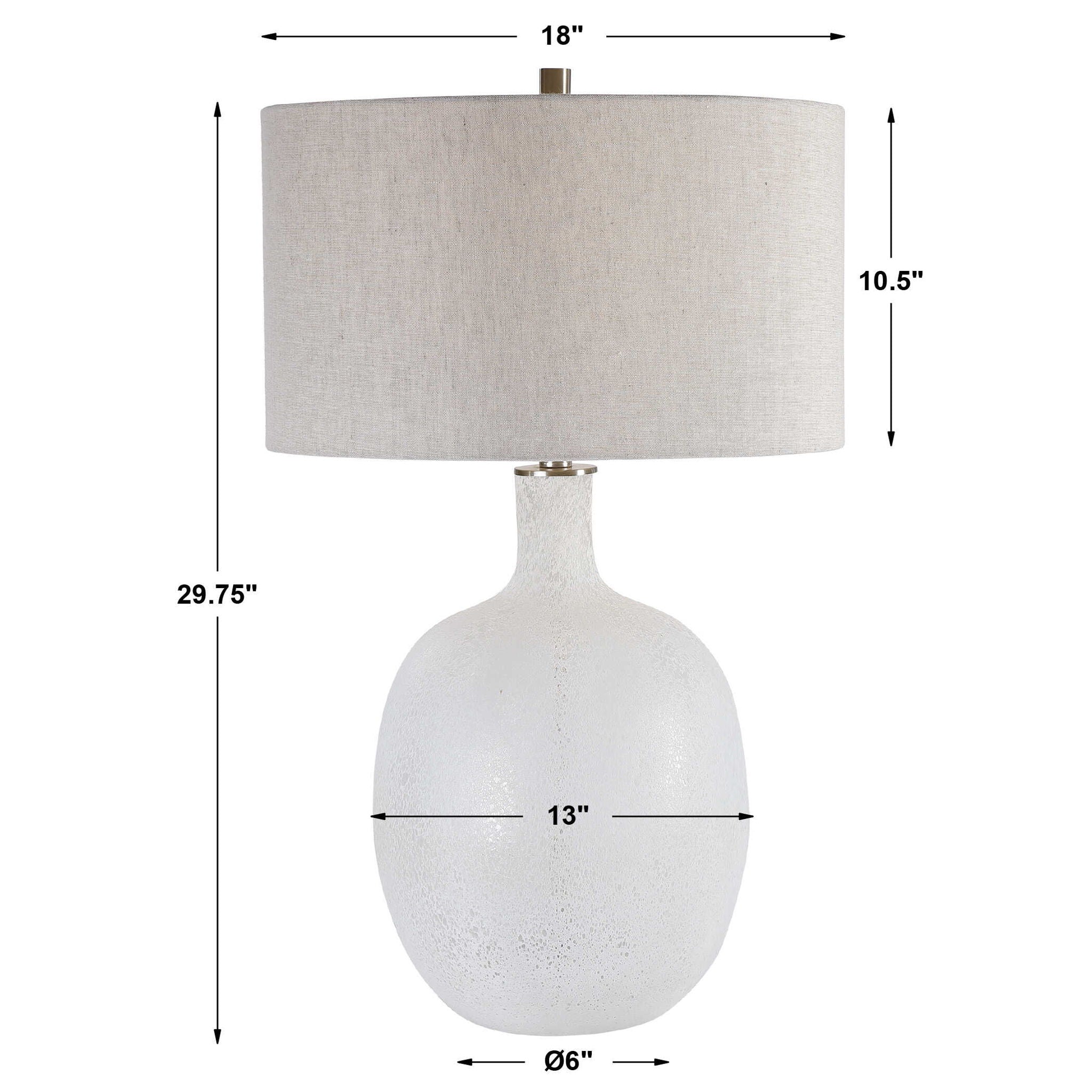 Whiteout - Mottled Glass Table Lamp - White - Image 3