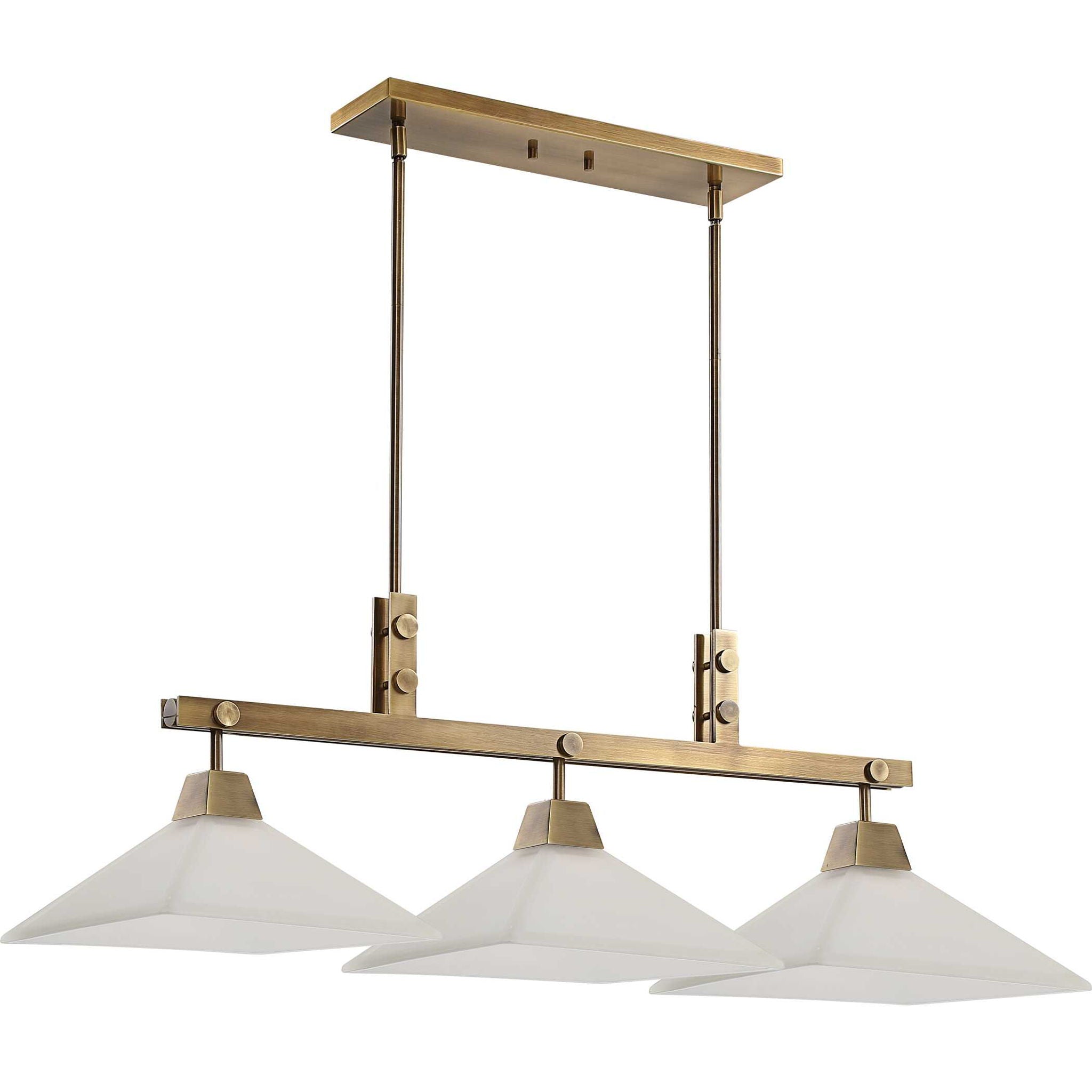 Brookdale - Industrial 3 Light Linear Chandelier - Gold - Image 2