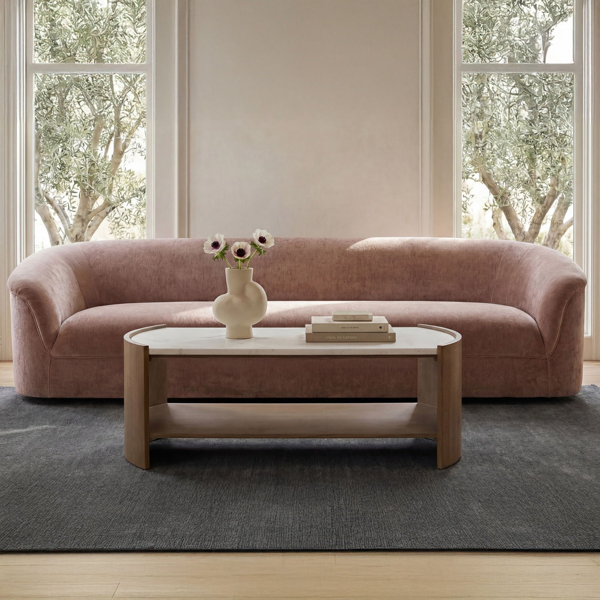 Fern – Coffee Table – White / Light Brown