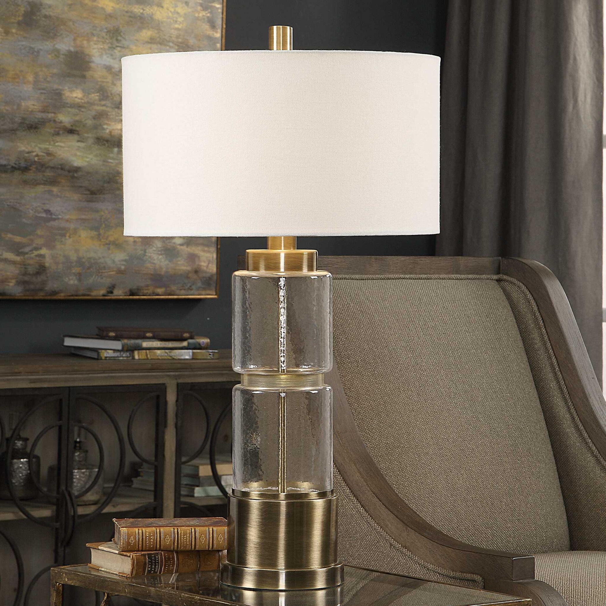 Vaiga - Glass Column Lamp - Gold - Image 3