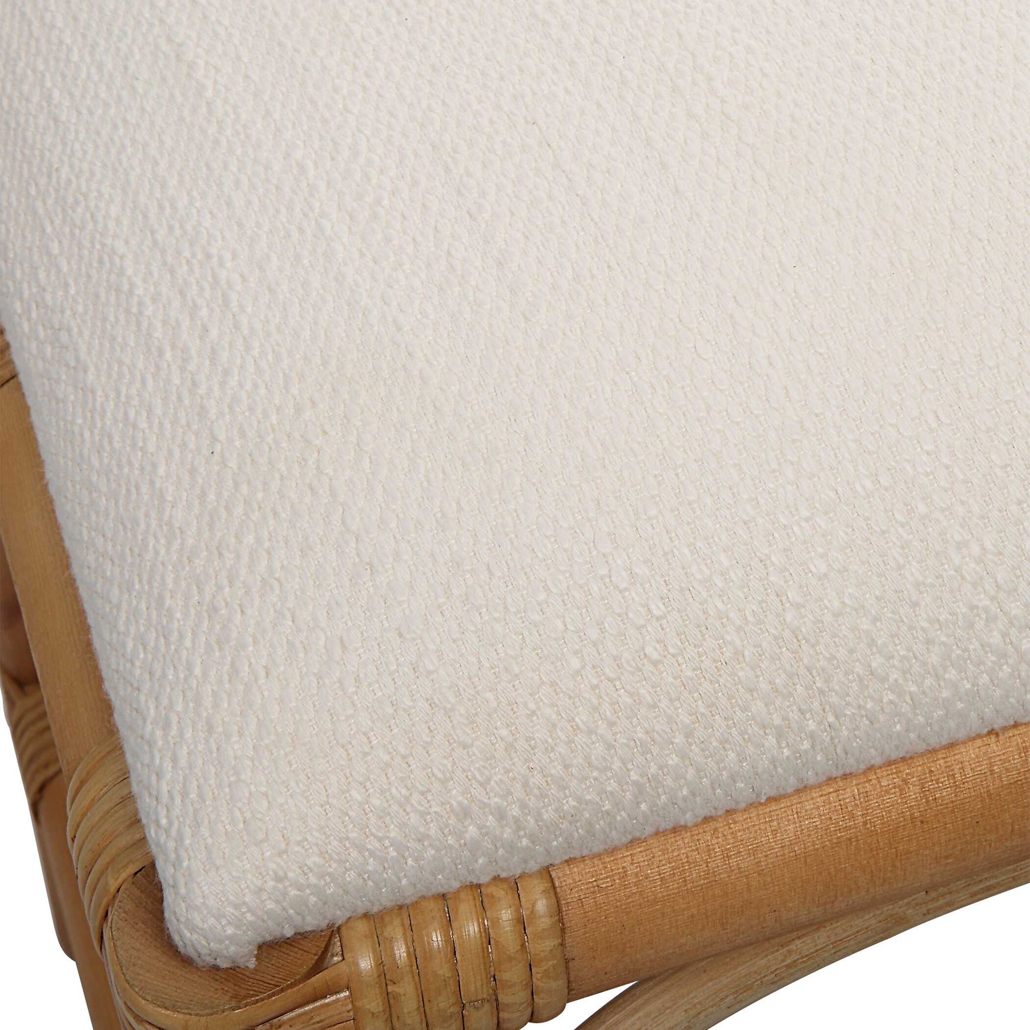 Laguna - Fabric Rattan Bench - White - Image 3