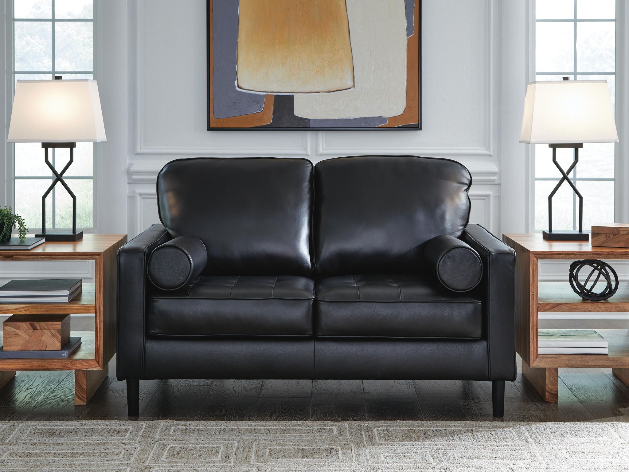 Bryceview - Loveseat - Leather Match - Onyx - Image 3