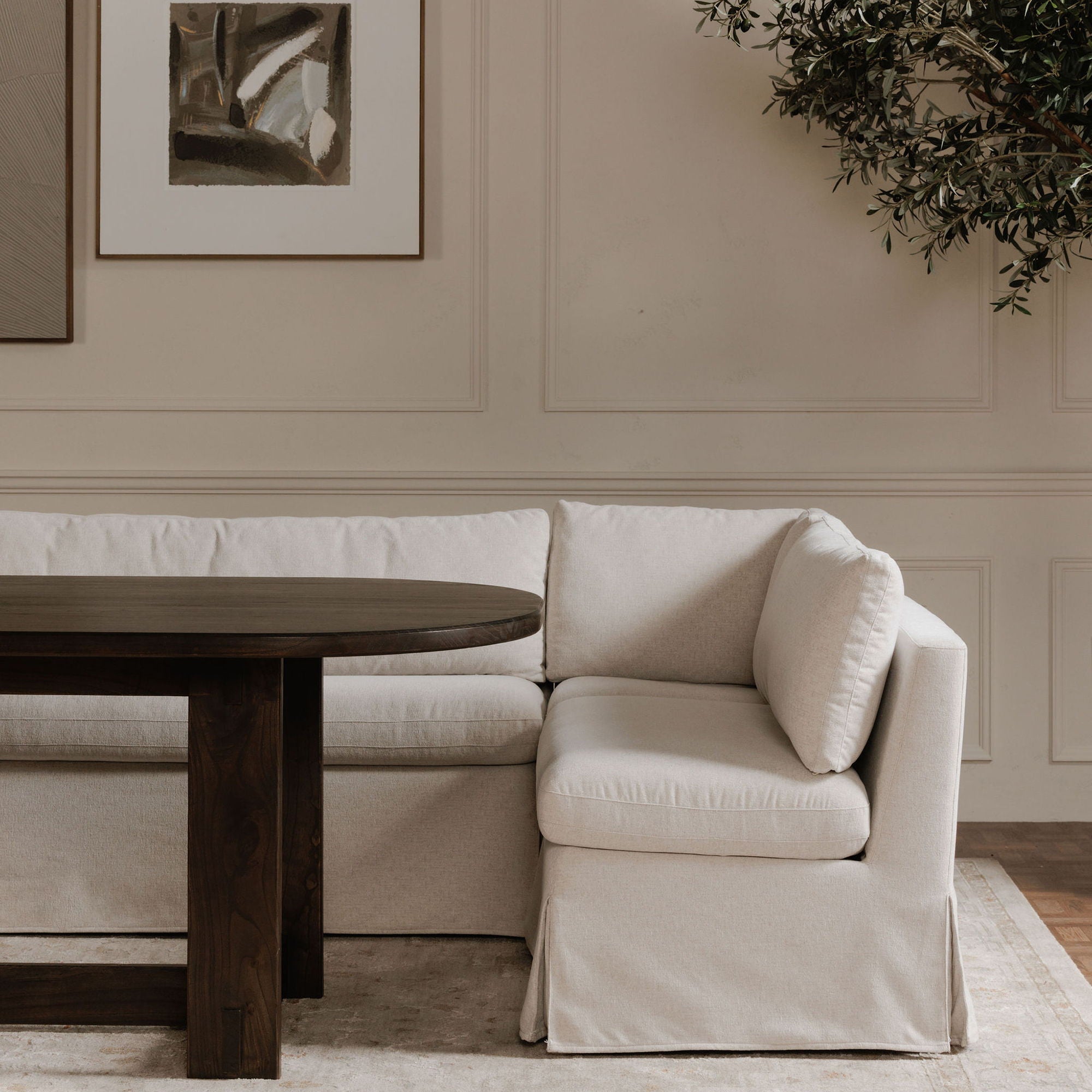 Fable - Slipcover Dining Chair And Half - Beige - Image 2