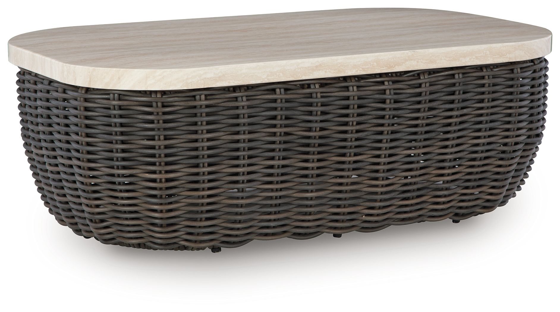 Kimora - Rectangular Cocktail Table - Beige / Dark Brown - Image 1