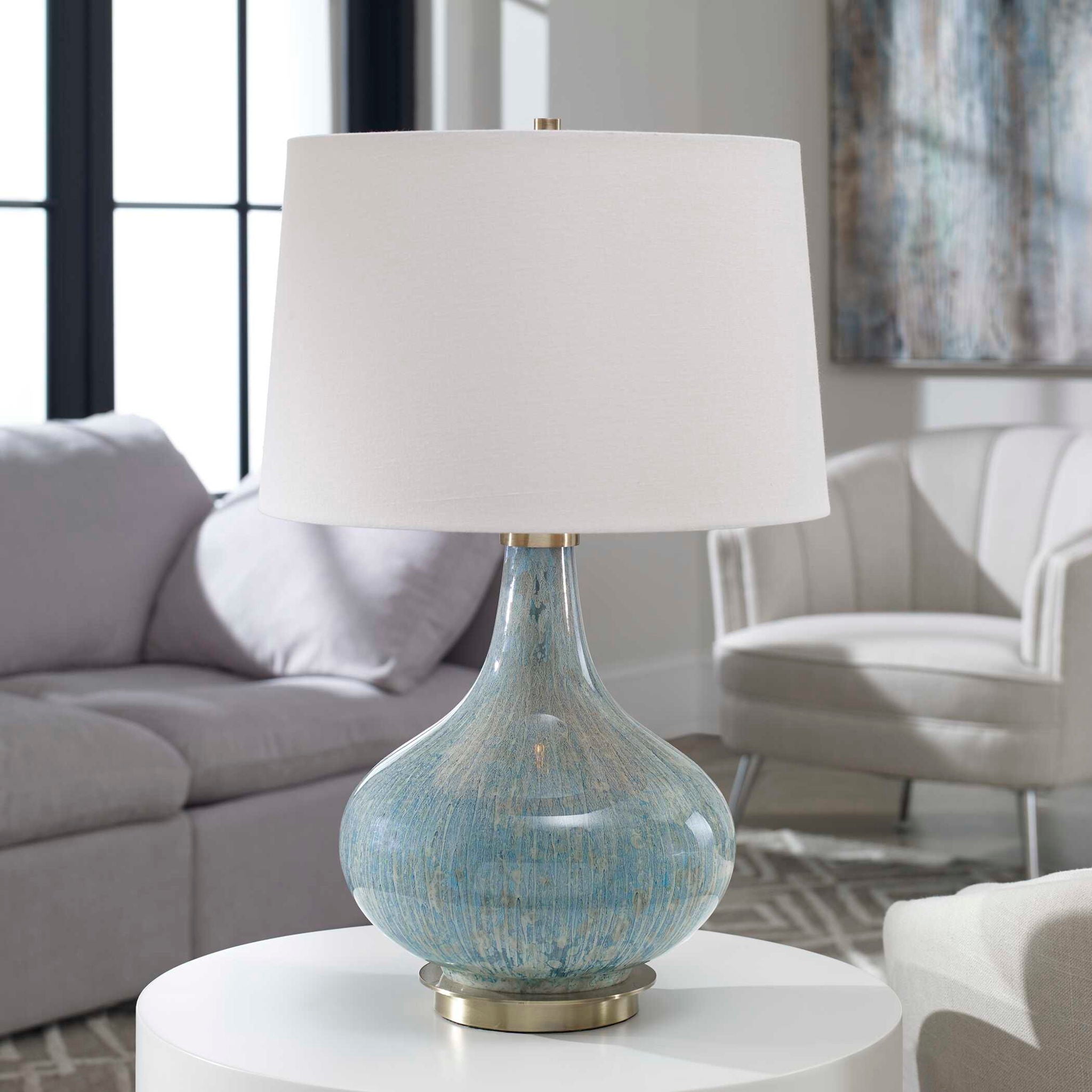 Celinda - Glass Lamp - Blue Gray - Image 2
