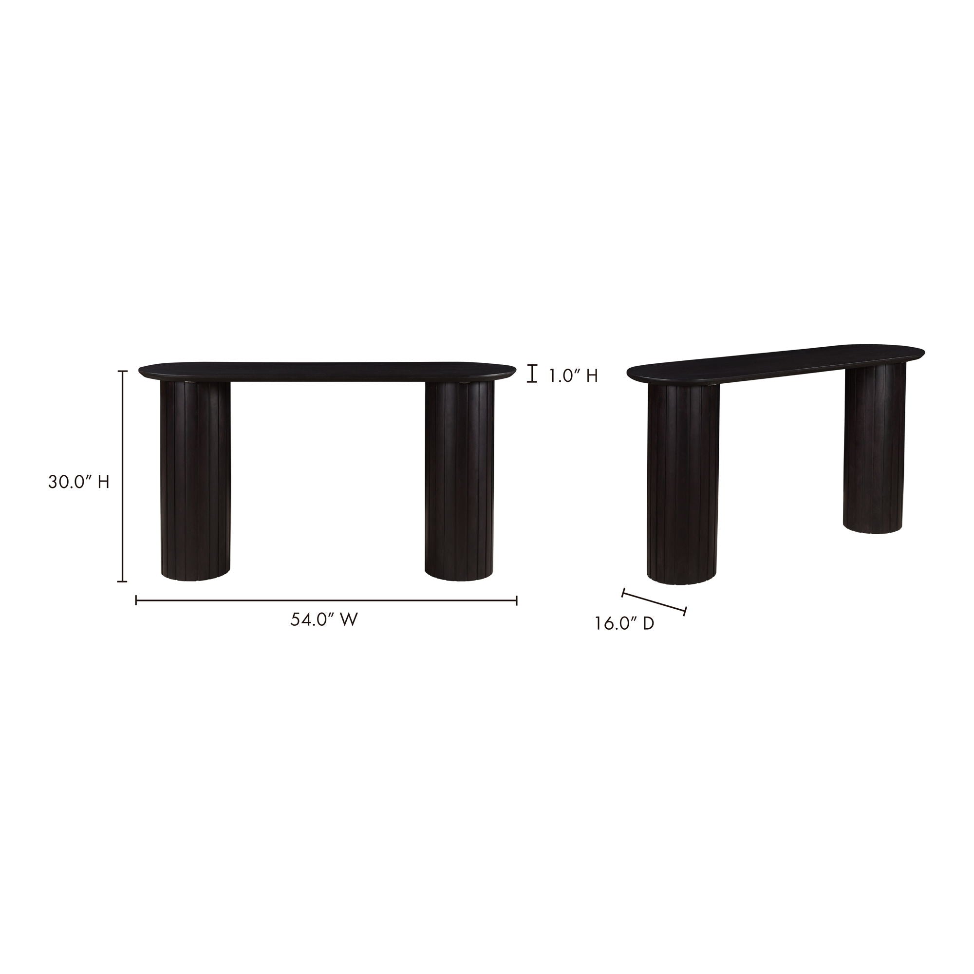 Povera - Acacia Wood Console Table - Black - Image 3
