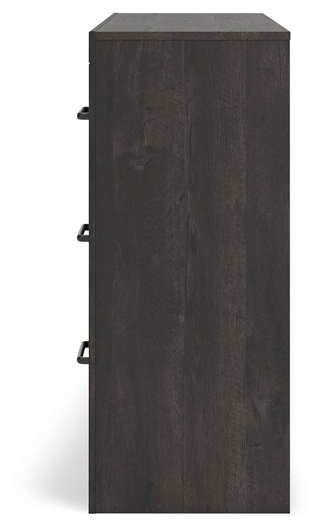 Hollivern - Six Drawer Dresser - Dark Gray - Image 3