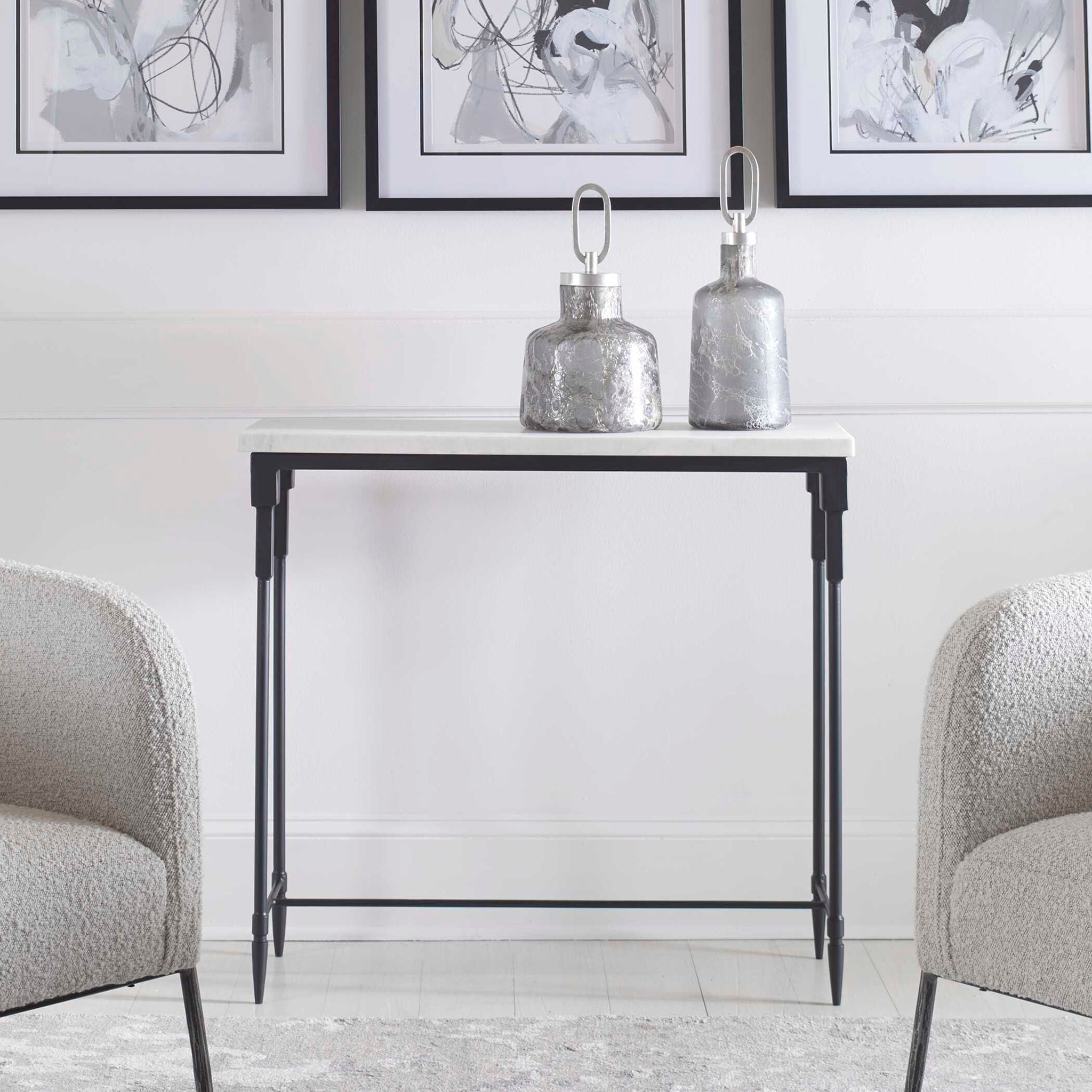 Bourges - Marble Console Table - White - Image 3