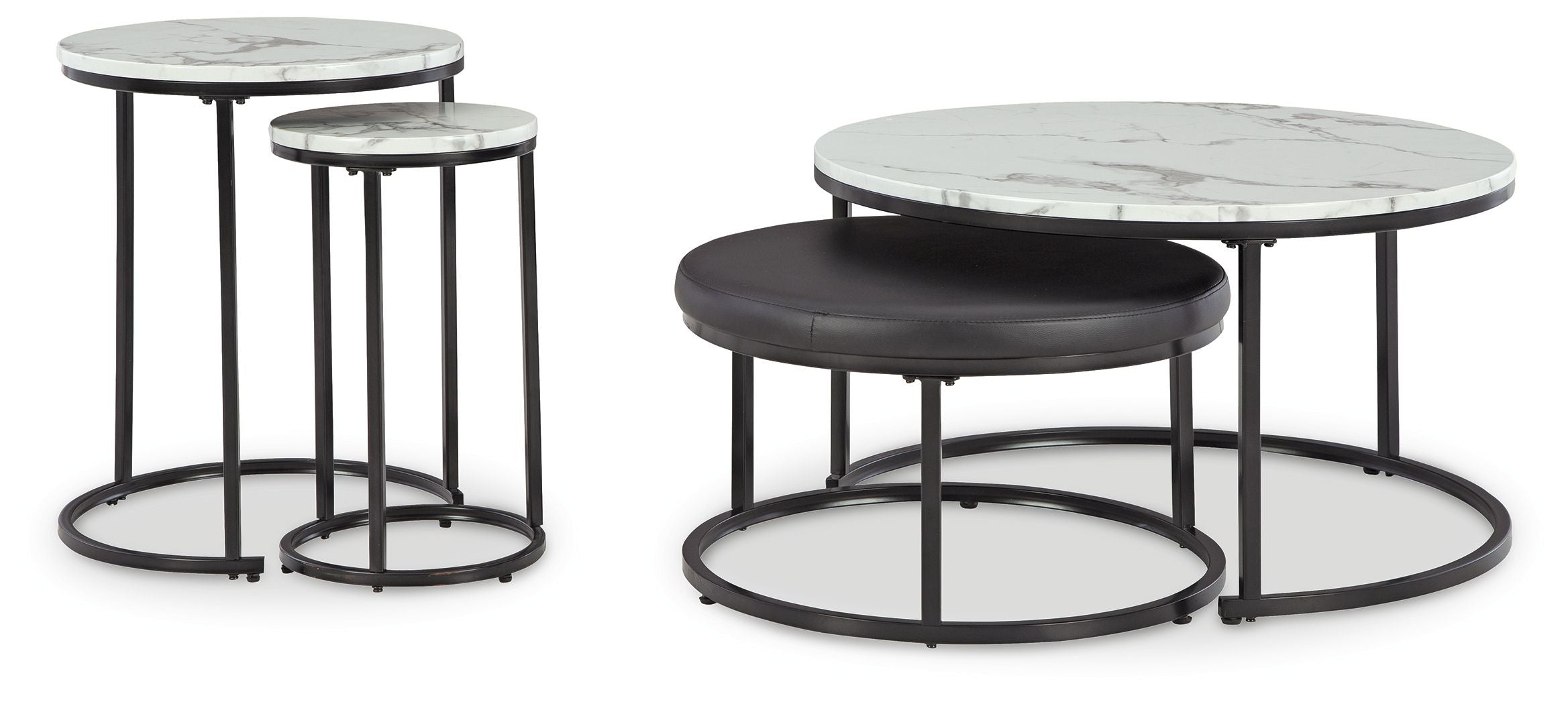 Jusmour – Occasional Nesting Table (Set of 4) – Black / White