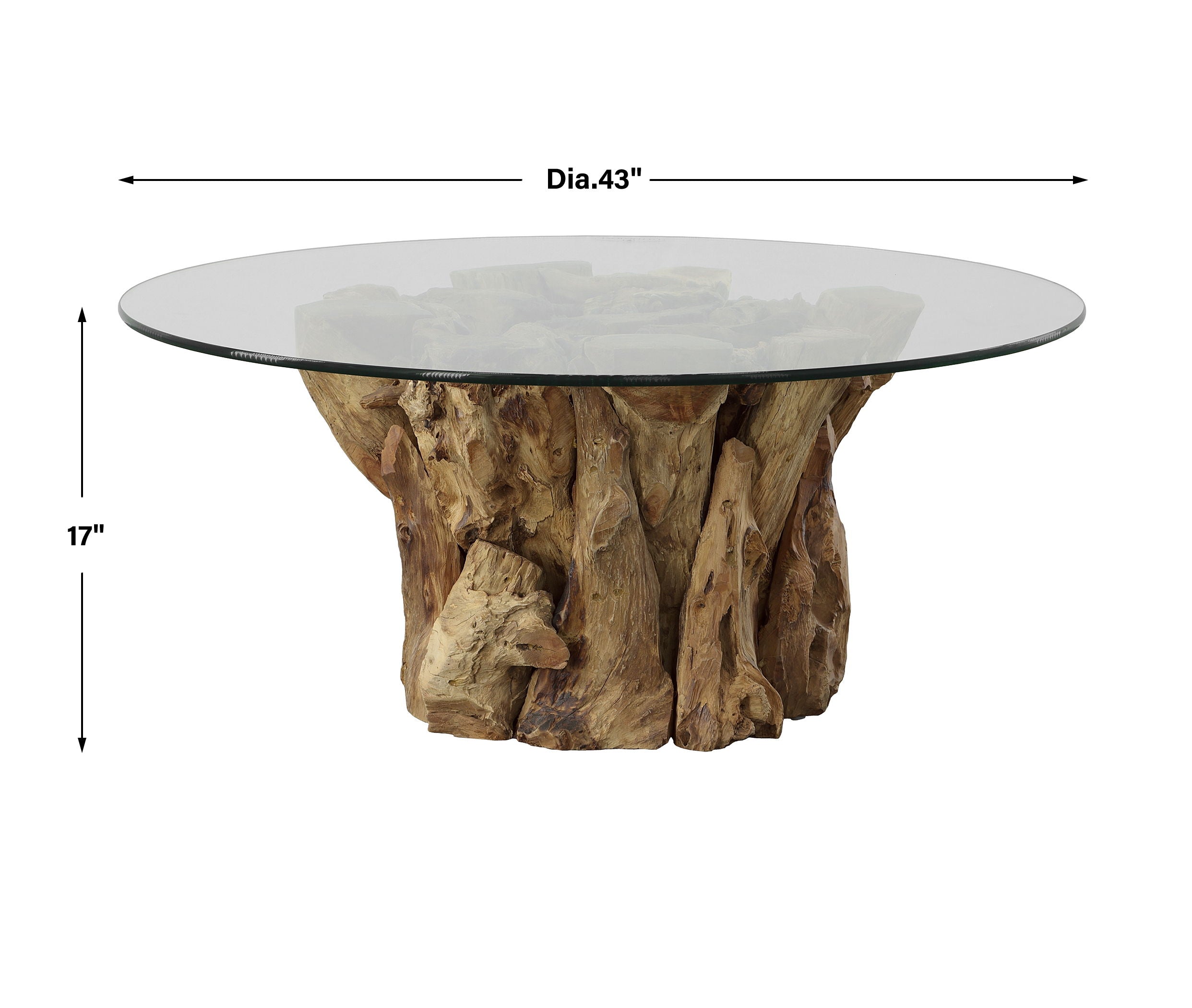 Driftwood - Glass Top Large Coffee Table - Image 2
