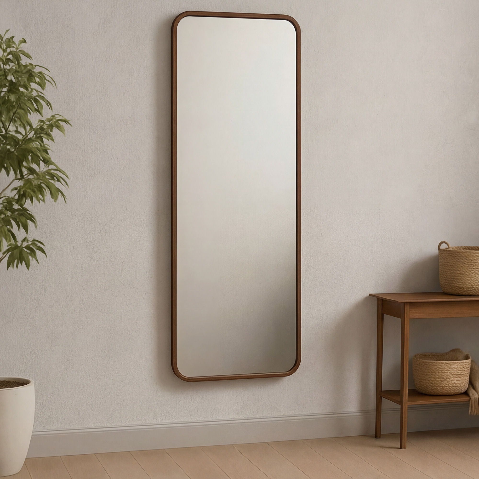 Kai - Floor Mirror - Walnut - Image 2