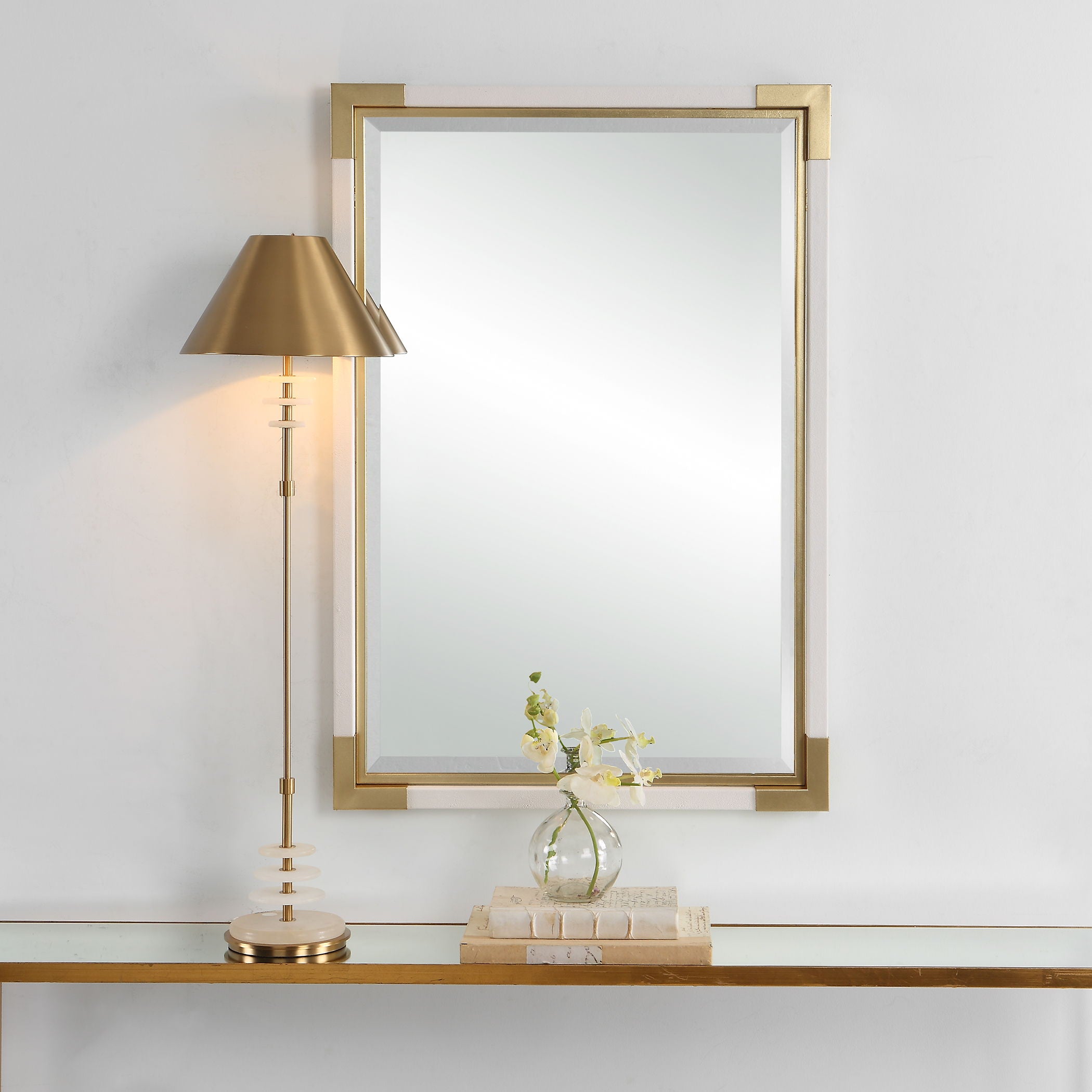 Malik - White & Gold Mirror - Image 2