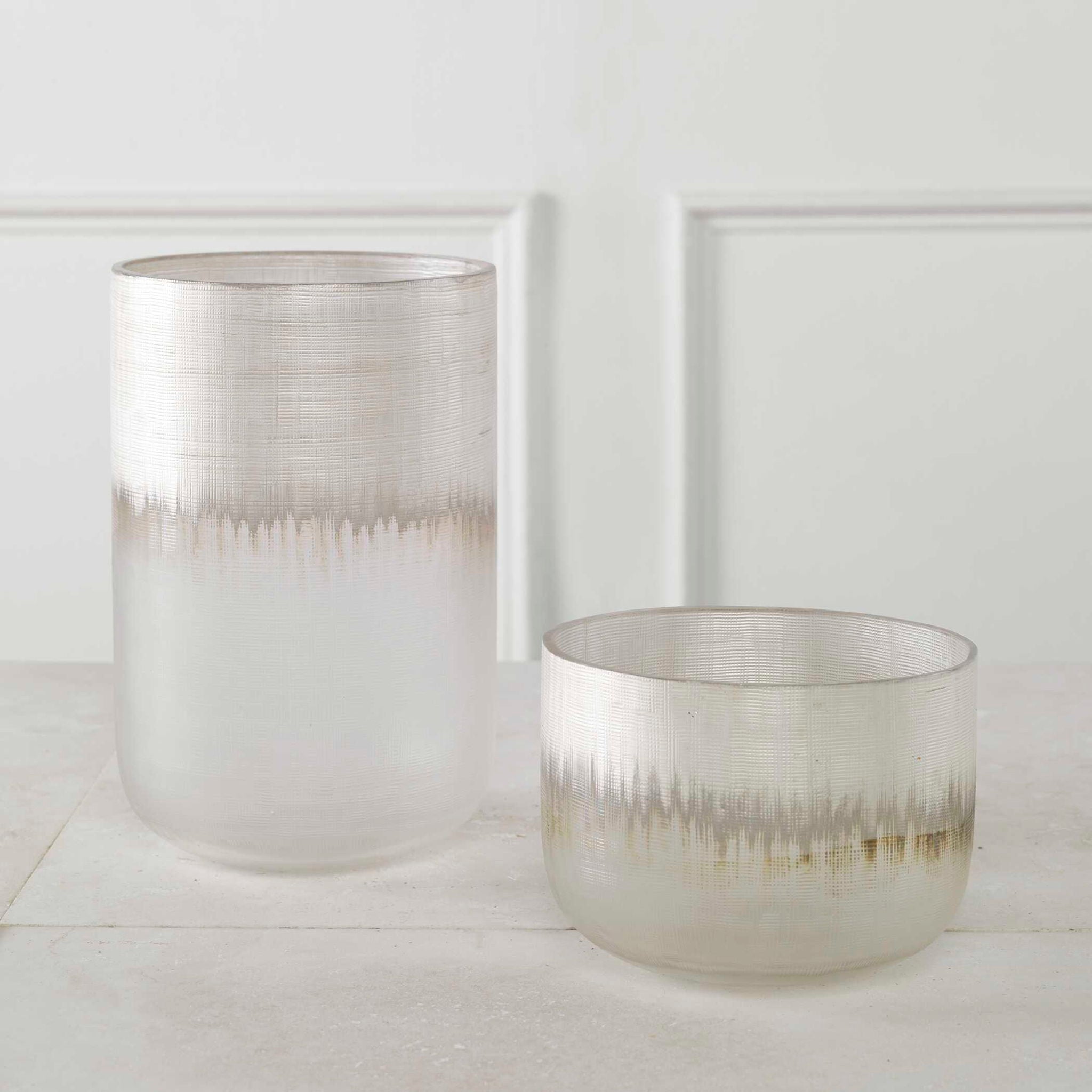 Frost - Silver Drip Glass Vases (Set of 2) - Image 2