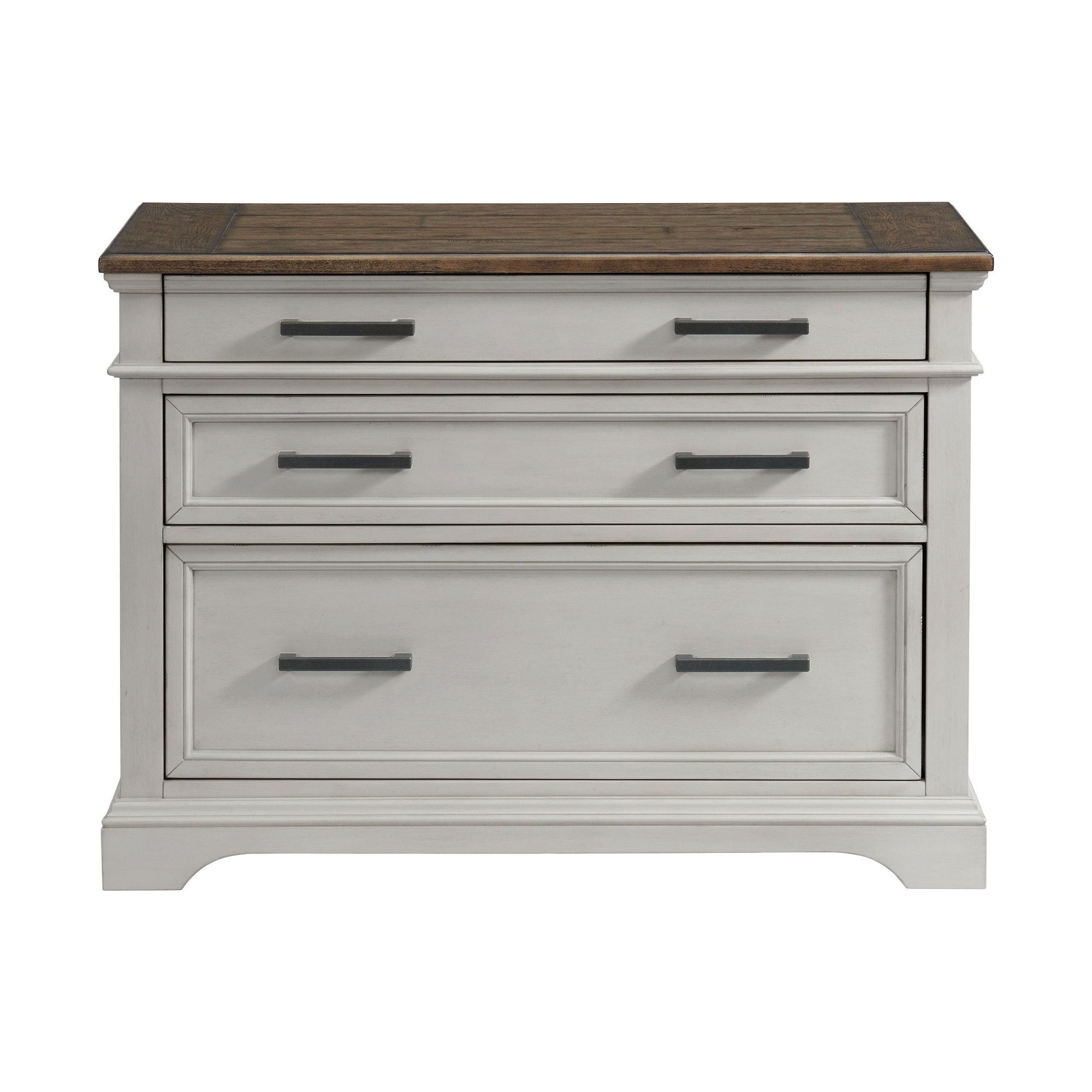 Drake - Lateral File Cabinet - Rustic White / French Oak - Image 2