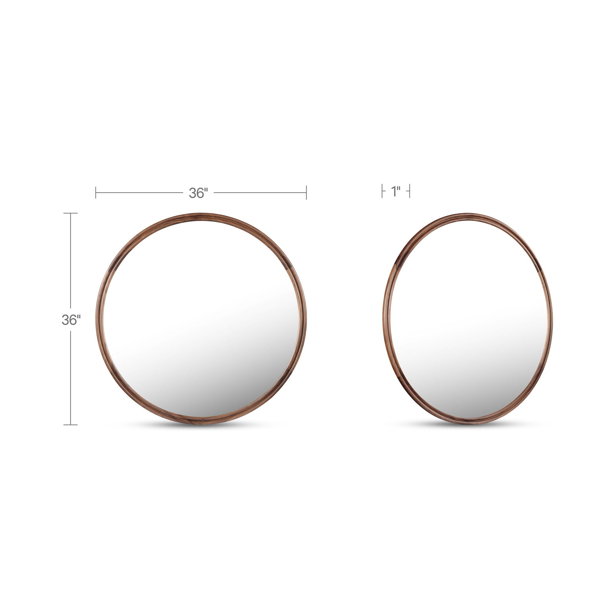 Alcott - Accent Round Mirror Small - Walnut - Image 2