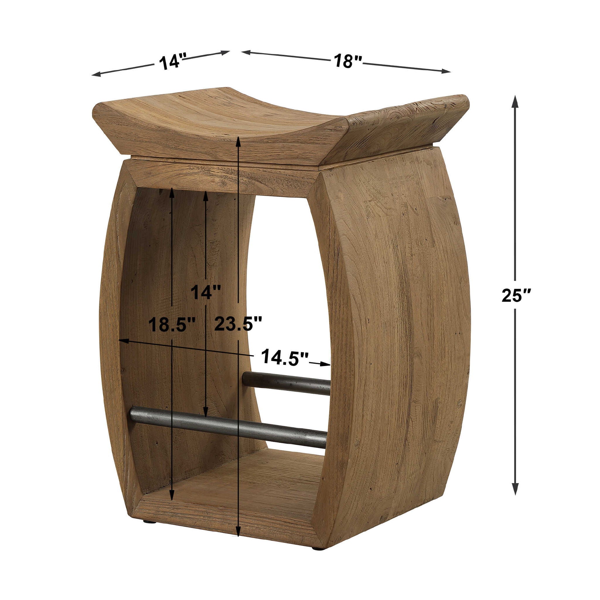 Connor - Modern Wood Counter Stool - Light Brown - Image 3