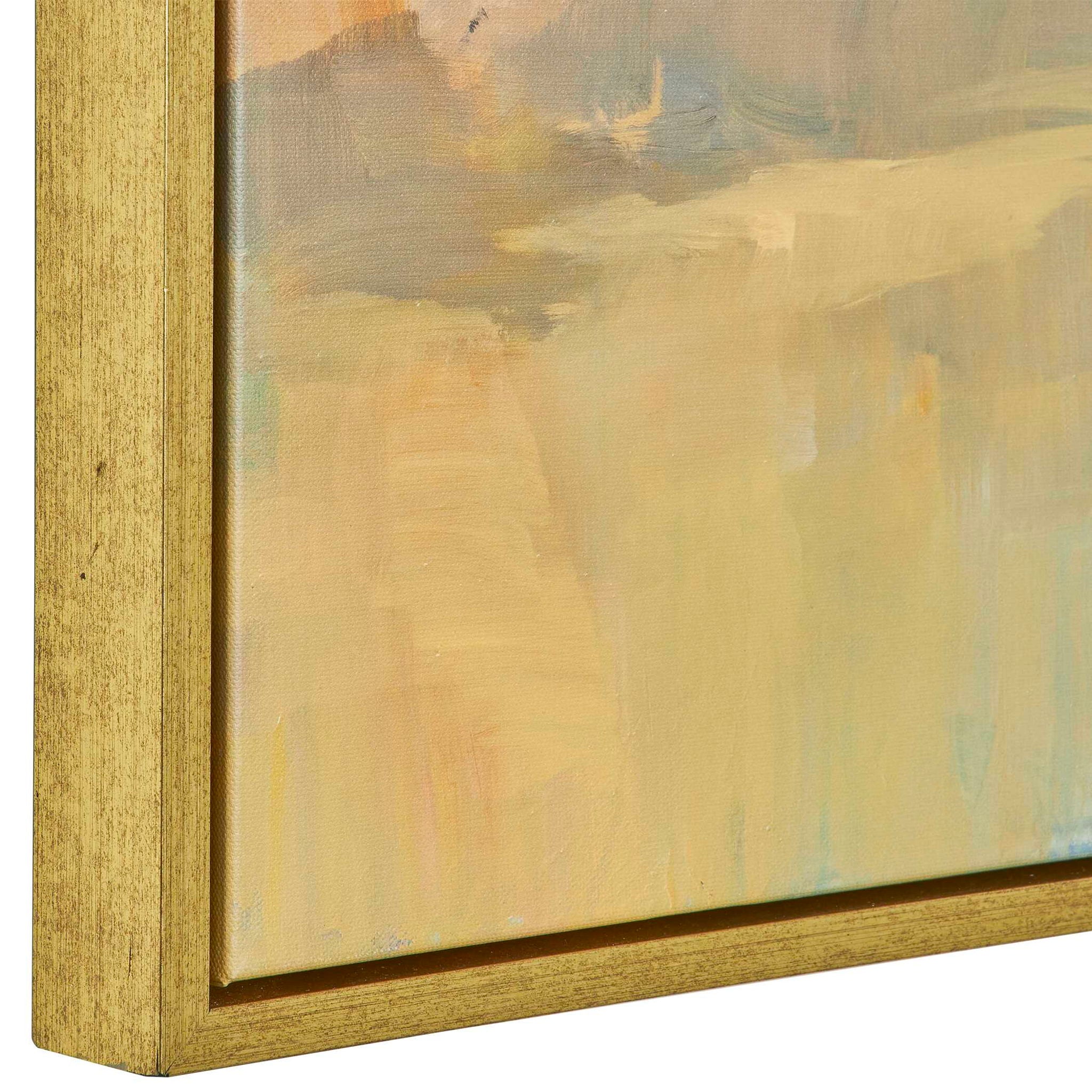 Folded Hills - Framed Landscape Art - Yellow - Image 2