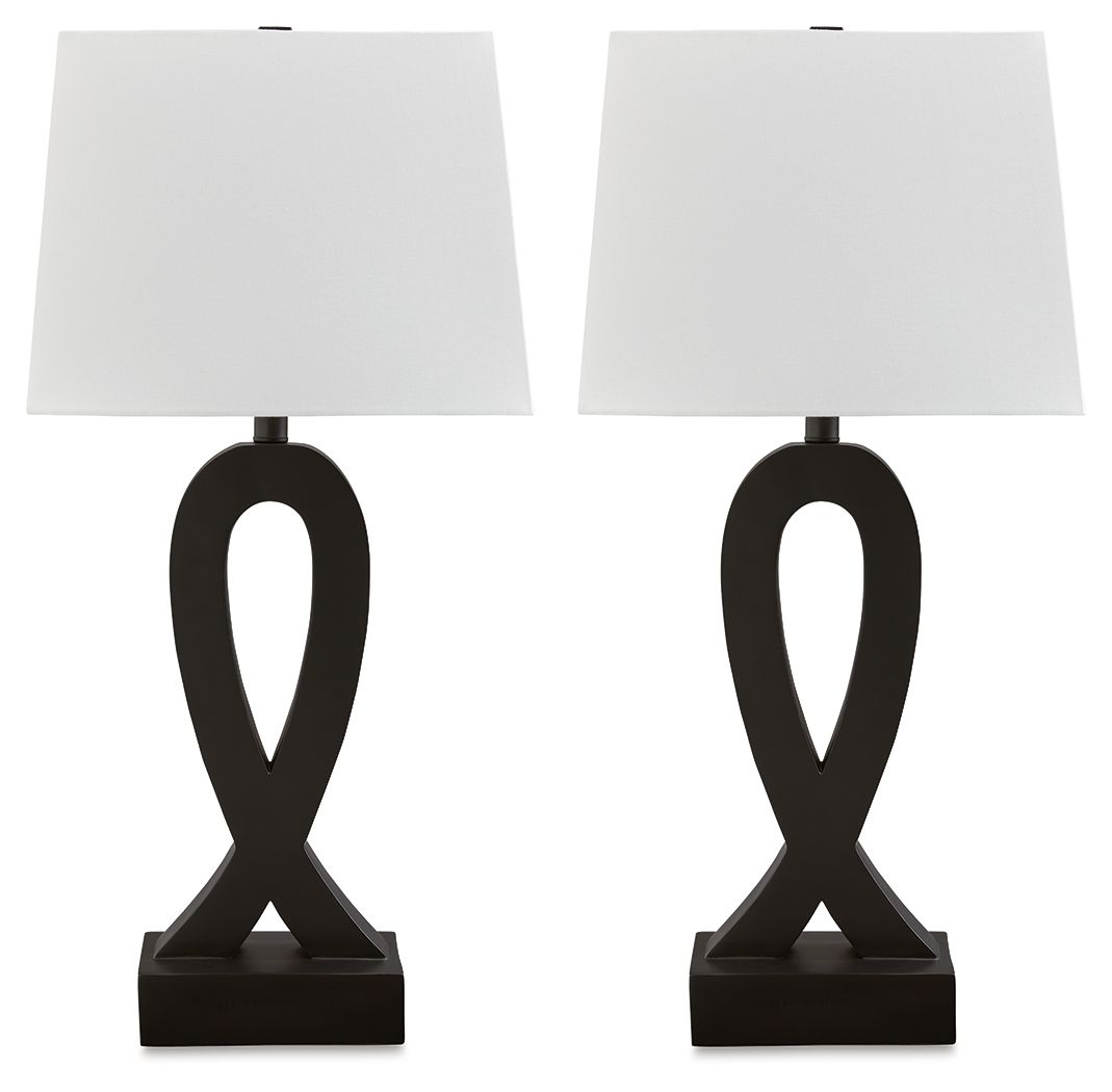 Markellton - Poly Table Lamp (Set of 2) - Black - Image 1