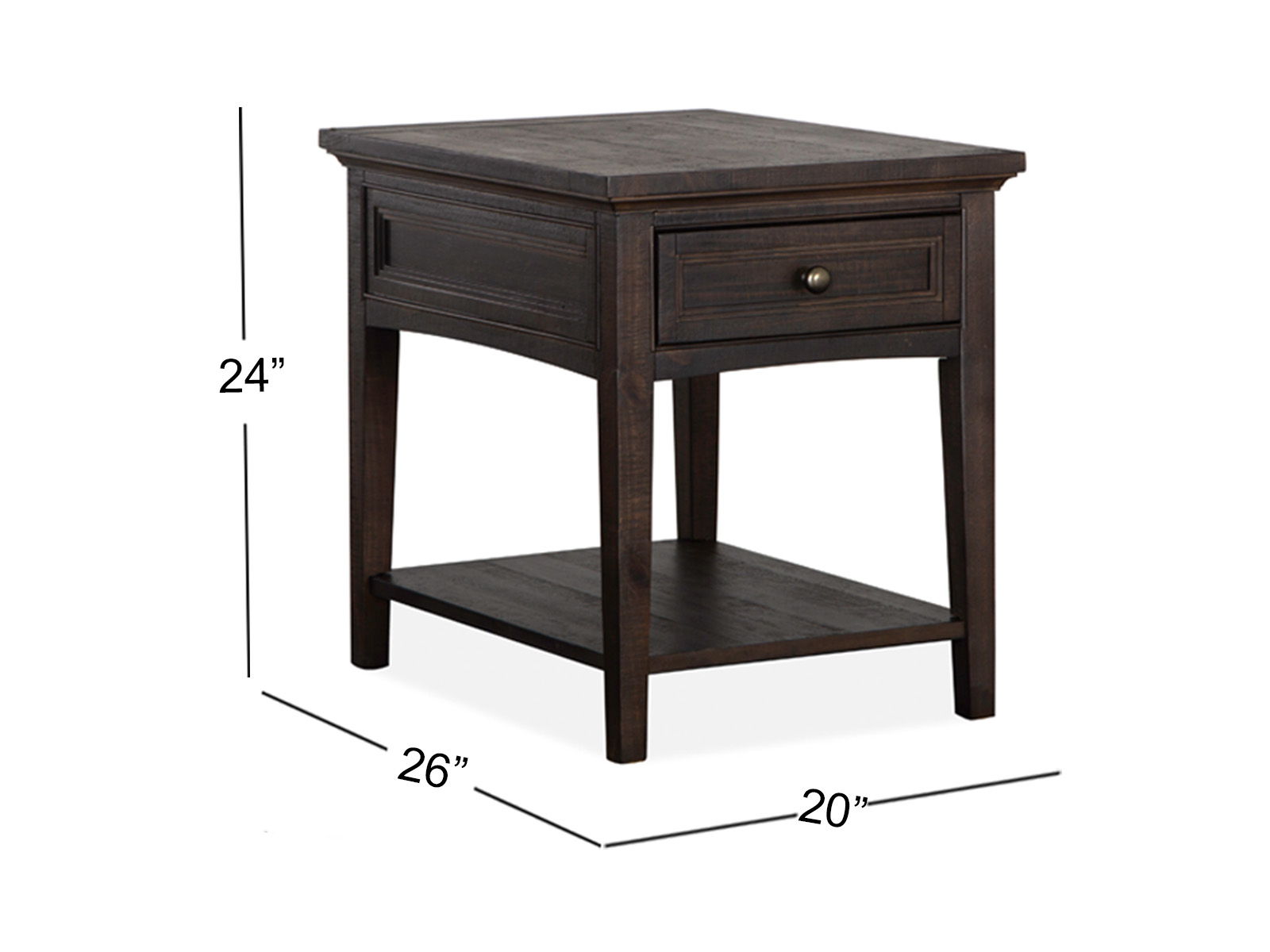 Westley Falls - Rectangular End Table - Graphite - Image 1