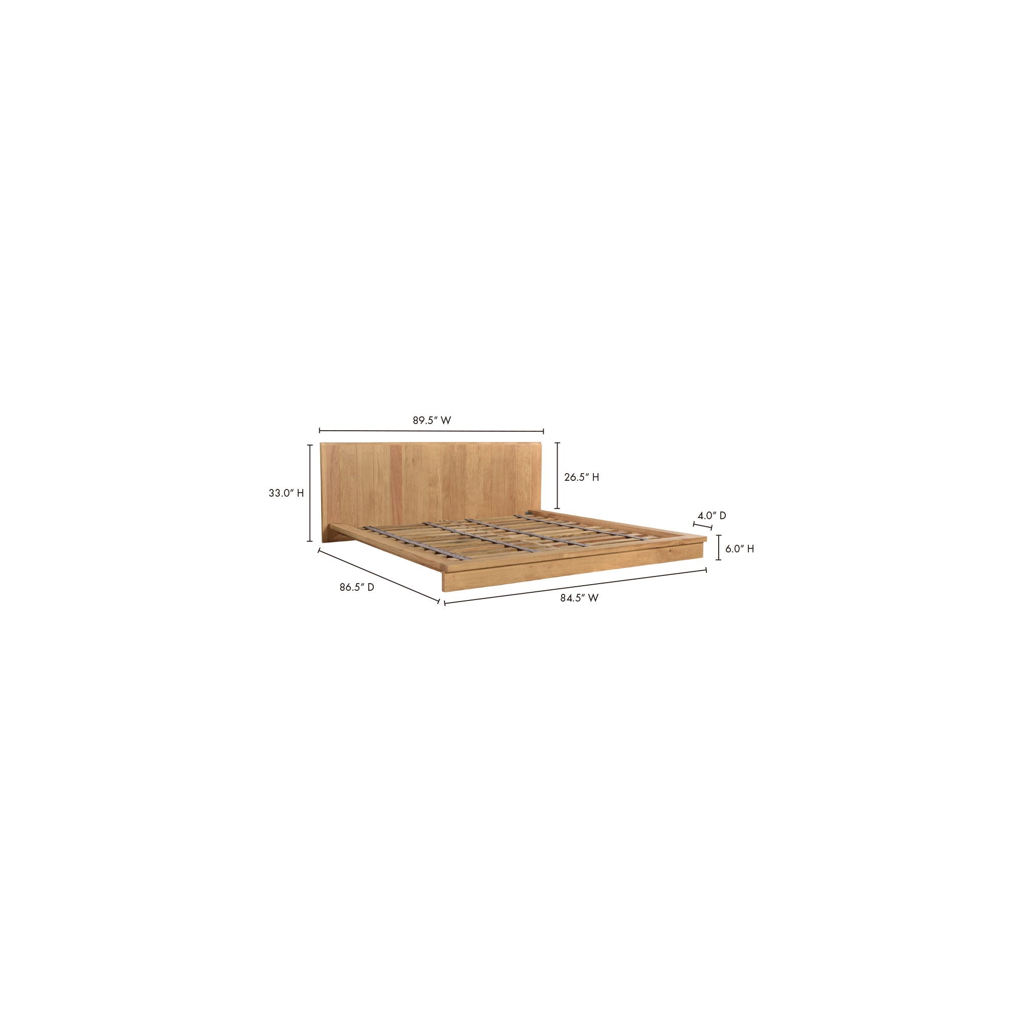 Plank - King Bed - Natural Oak - Image 3