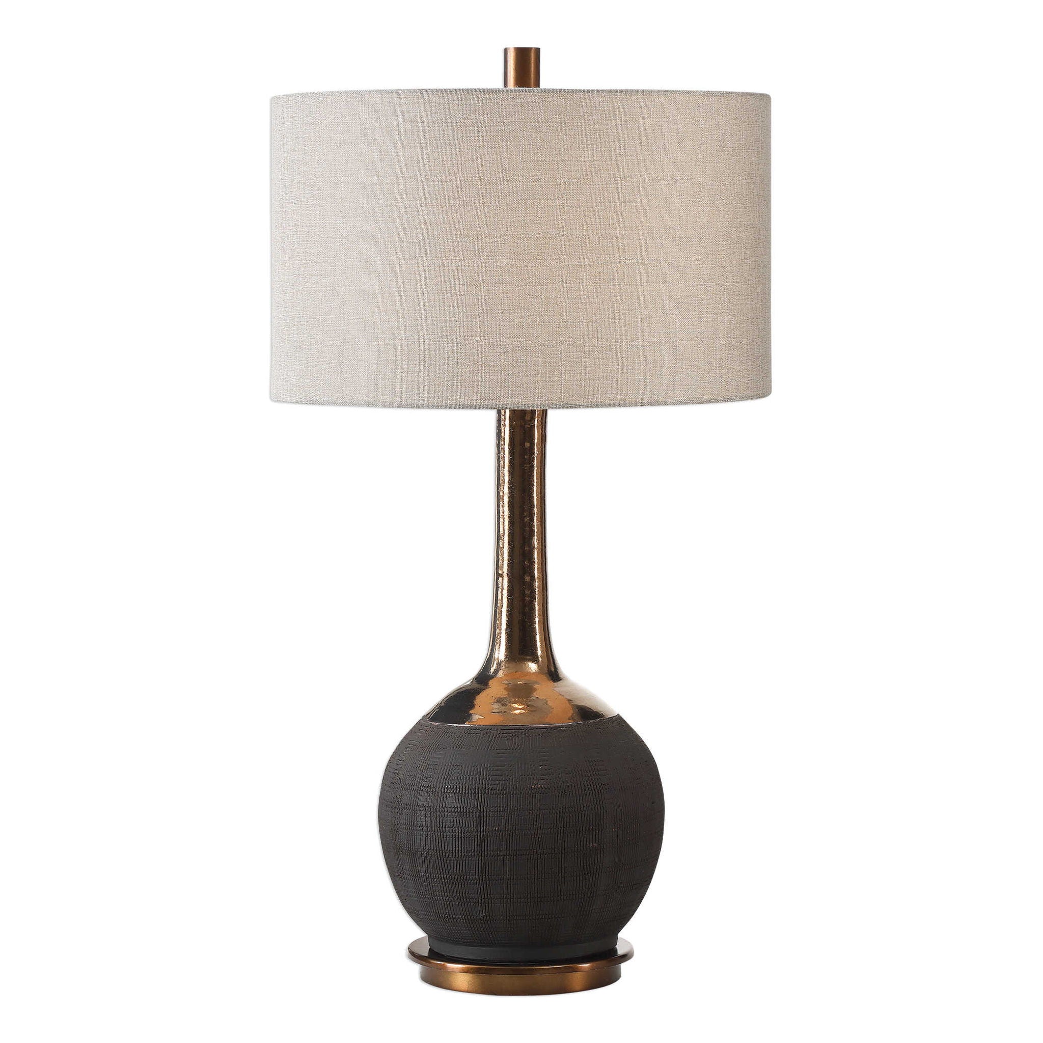 Arnav - Textured Lamp - Black - Image 1