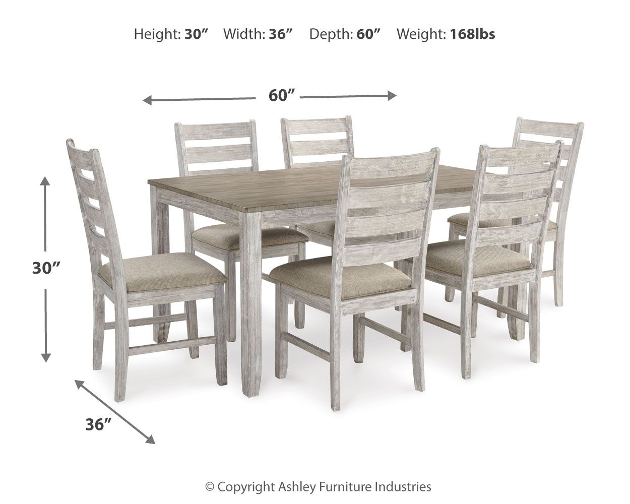 Skempton - Dining Room Table Set (Set of 7) - White - Image 2