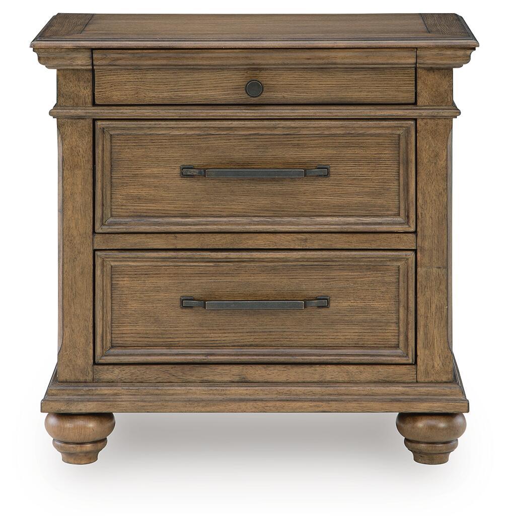 Karallin - Three Drawer Night Stand - Medium Brown - Image 3