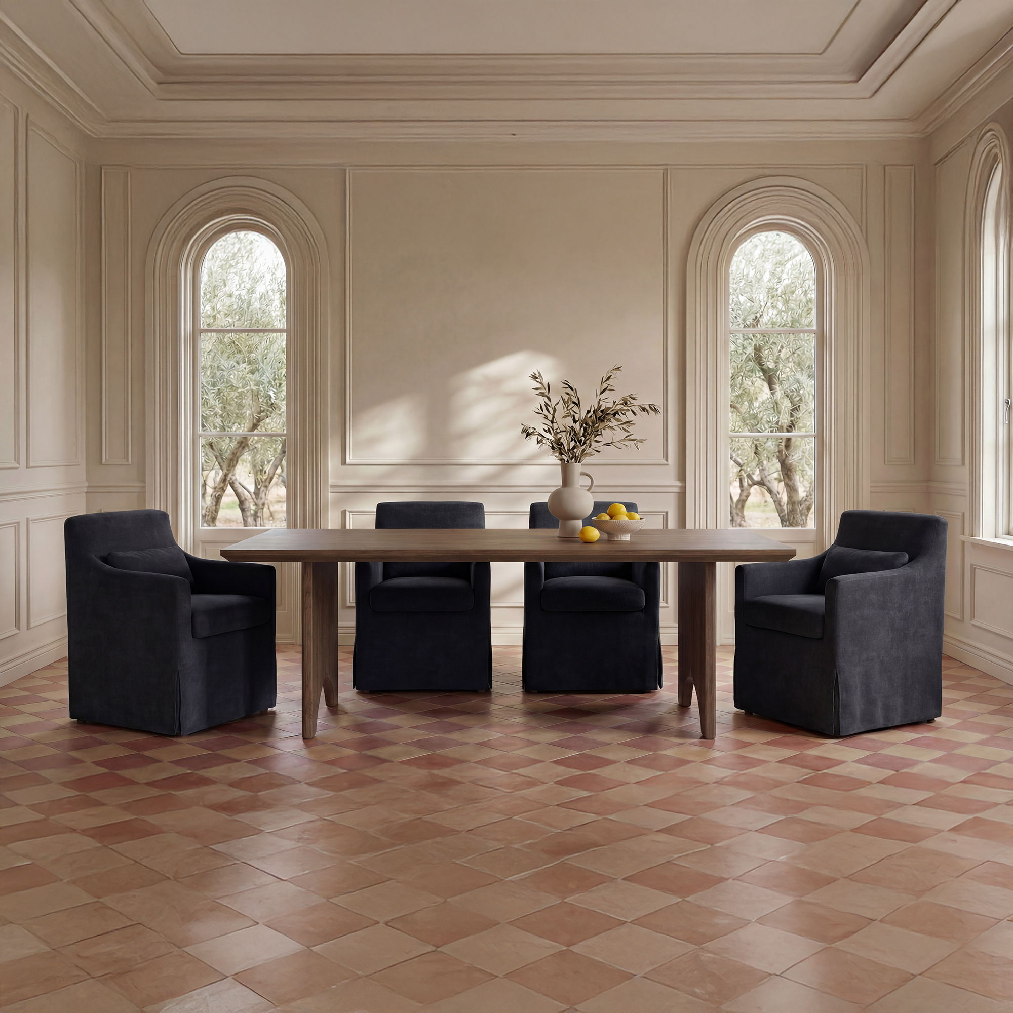 Lydia - Slipcover Dining Chair - Black - Image 1