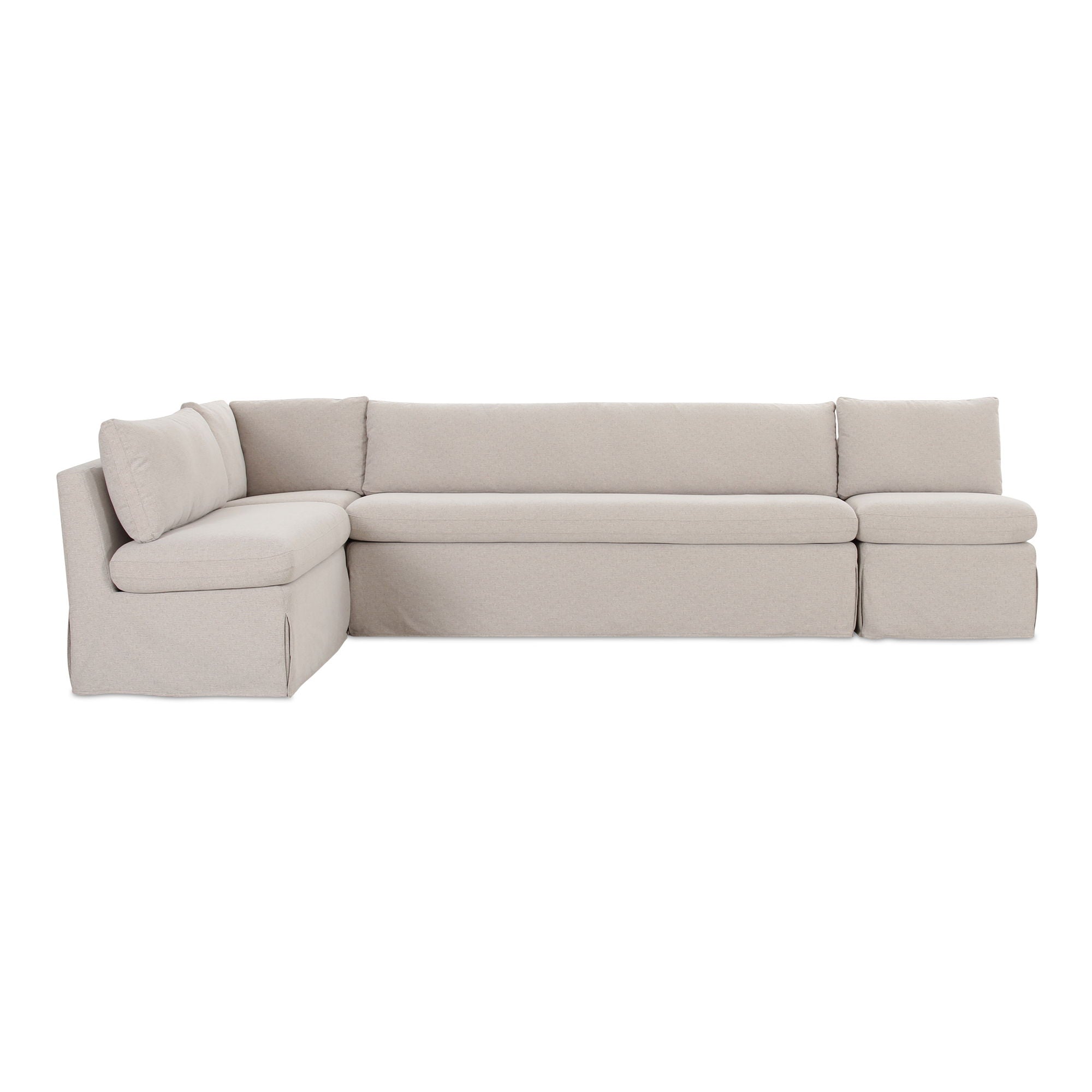Fable - Slipcover Dining Banquette L-Shape Sectional - Beige - Image 1