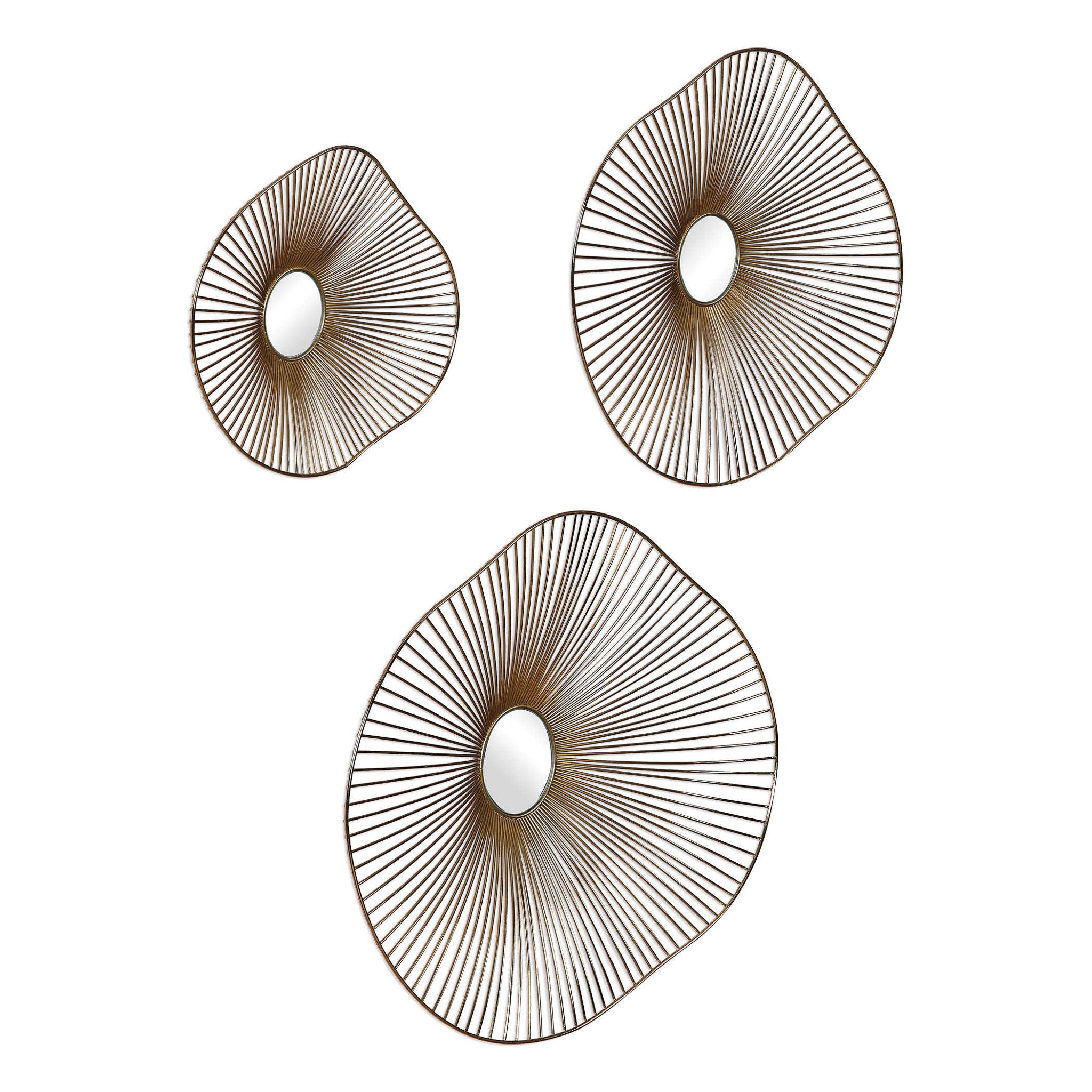 Avarie - Metal Wall Art (Set of 3) - Gold - Image 3