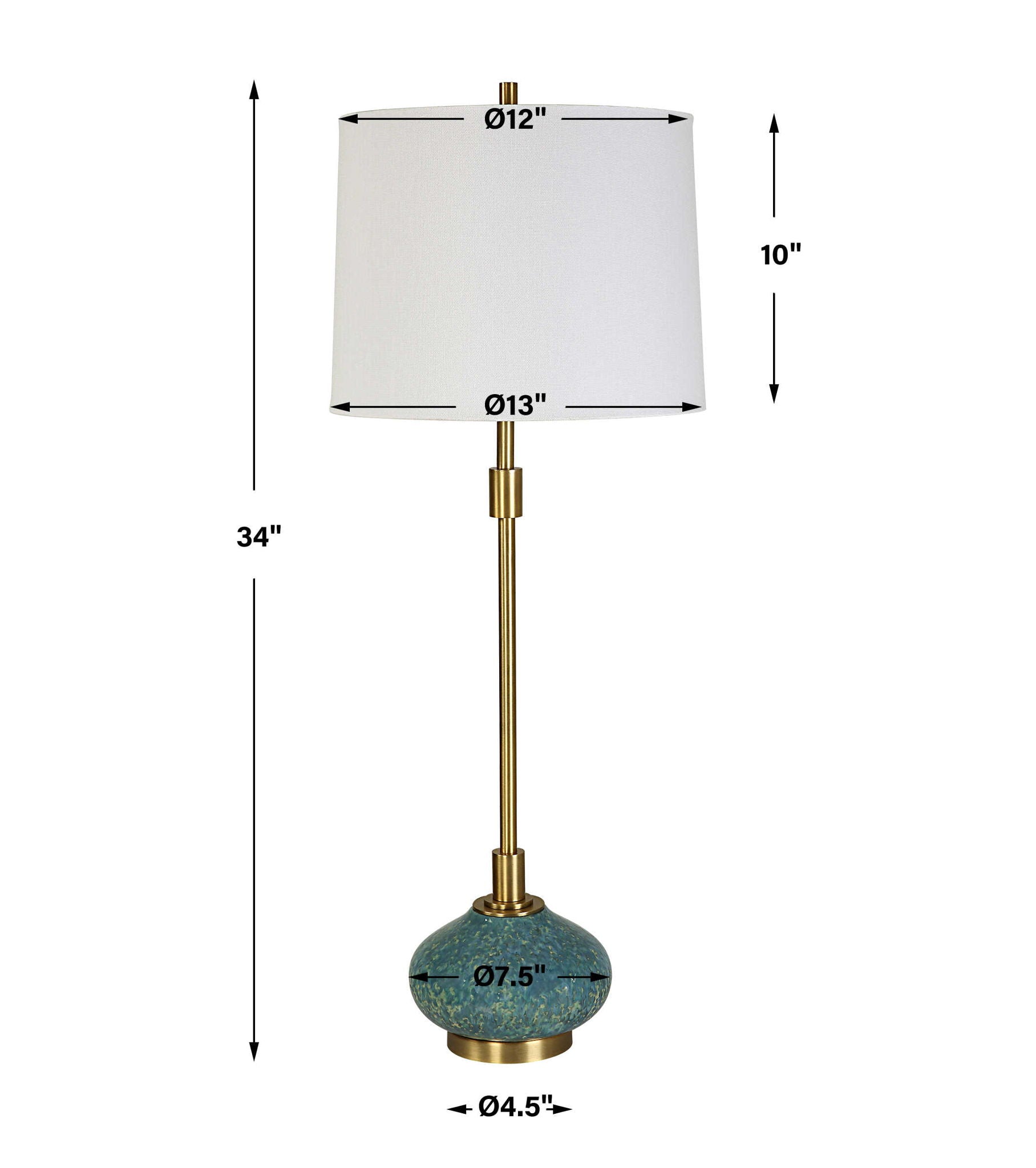 Kaimana - Aged Buffet Lamp - Blue - Image 3