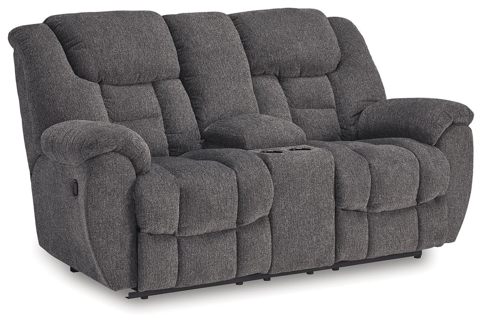 Foreside – Dbl Reclining Loveseat With Console – Fabric – Charcoal