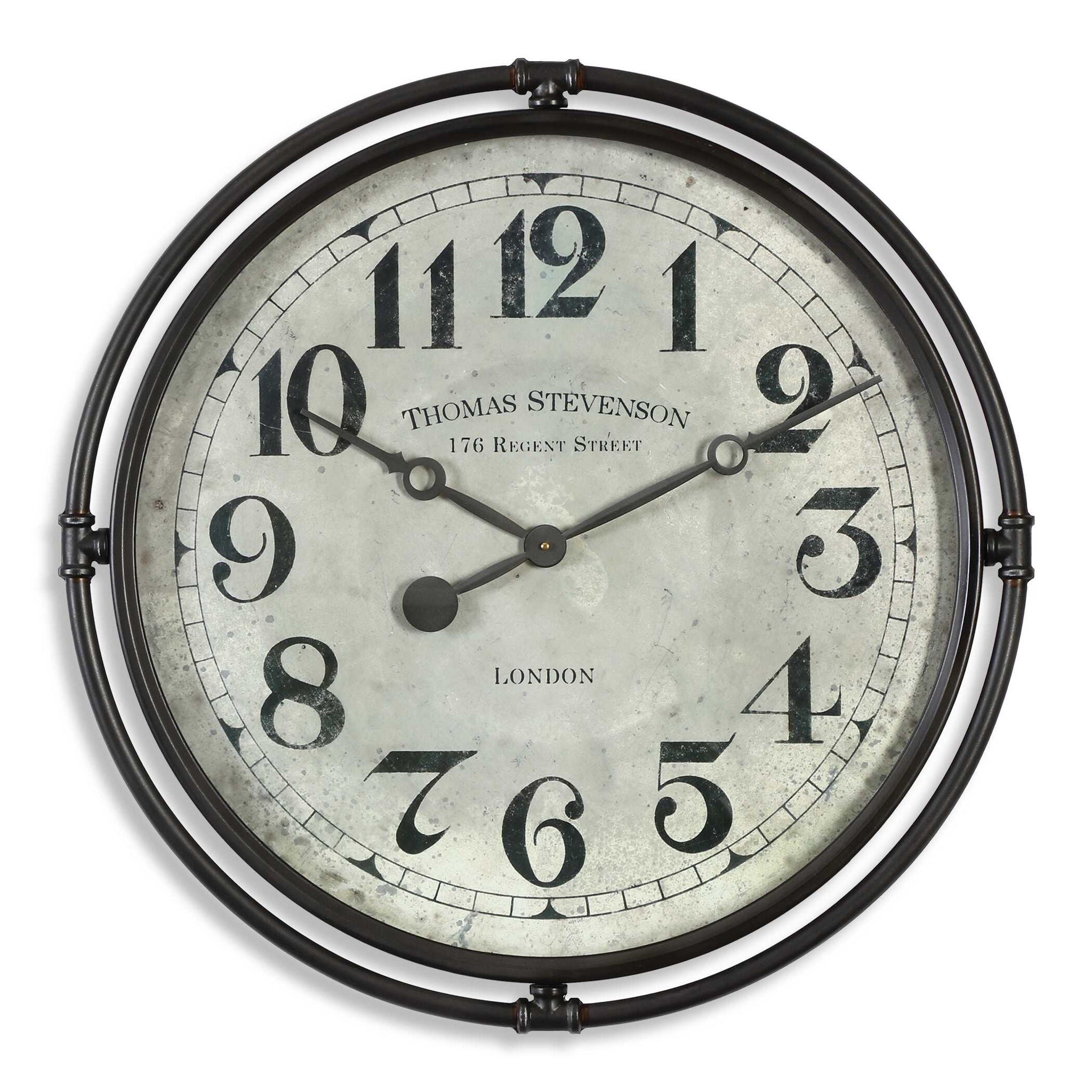 Nakul – Industrial Wall Clock – Pearl Silver