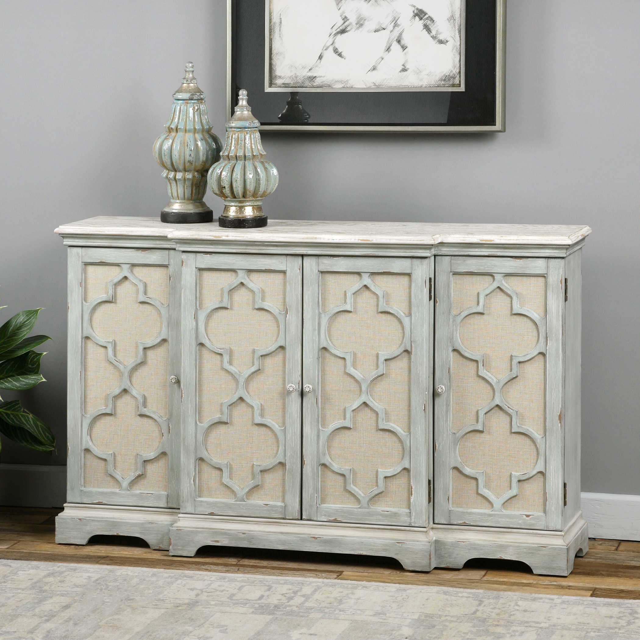 Sophie - 4 Door Cabinet - Gray - Image 3