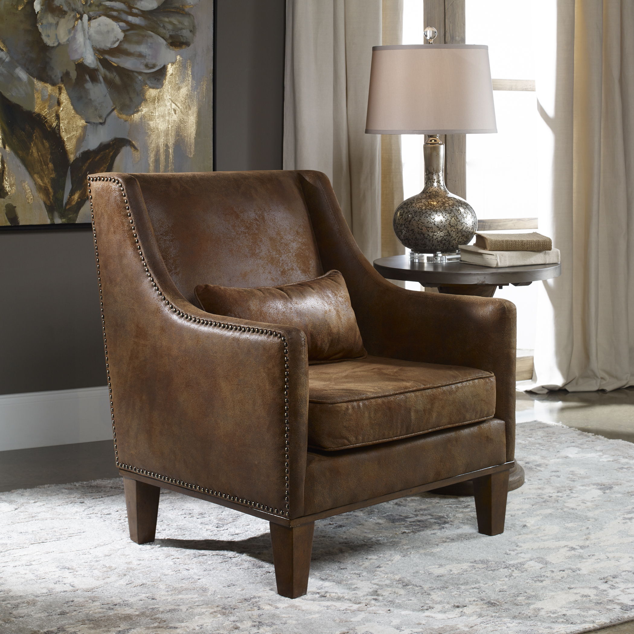 Clay - Leather Armchair - Dark Brown - Image 3